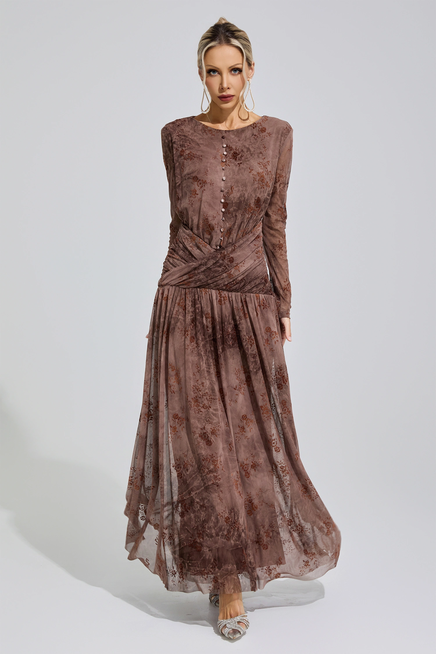 Butler Brown Pleated Maxi Dress