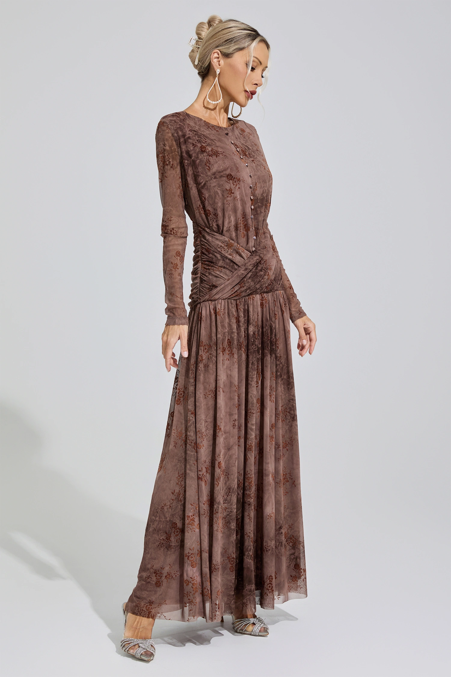 Butler Brown Pleated Maxi Dress