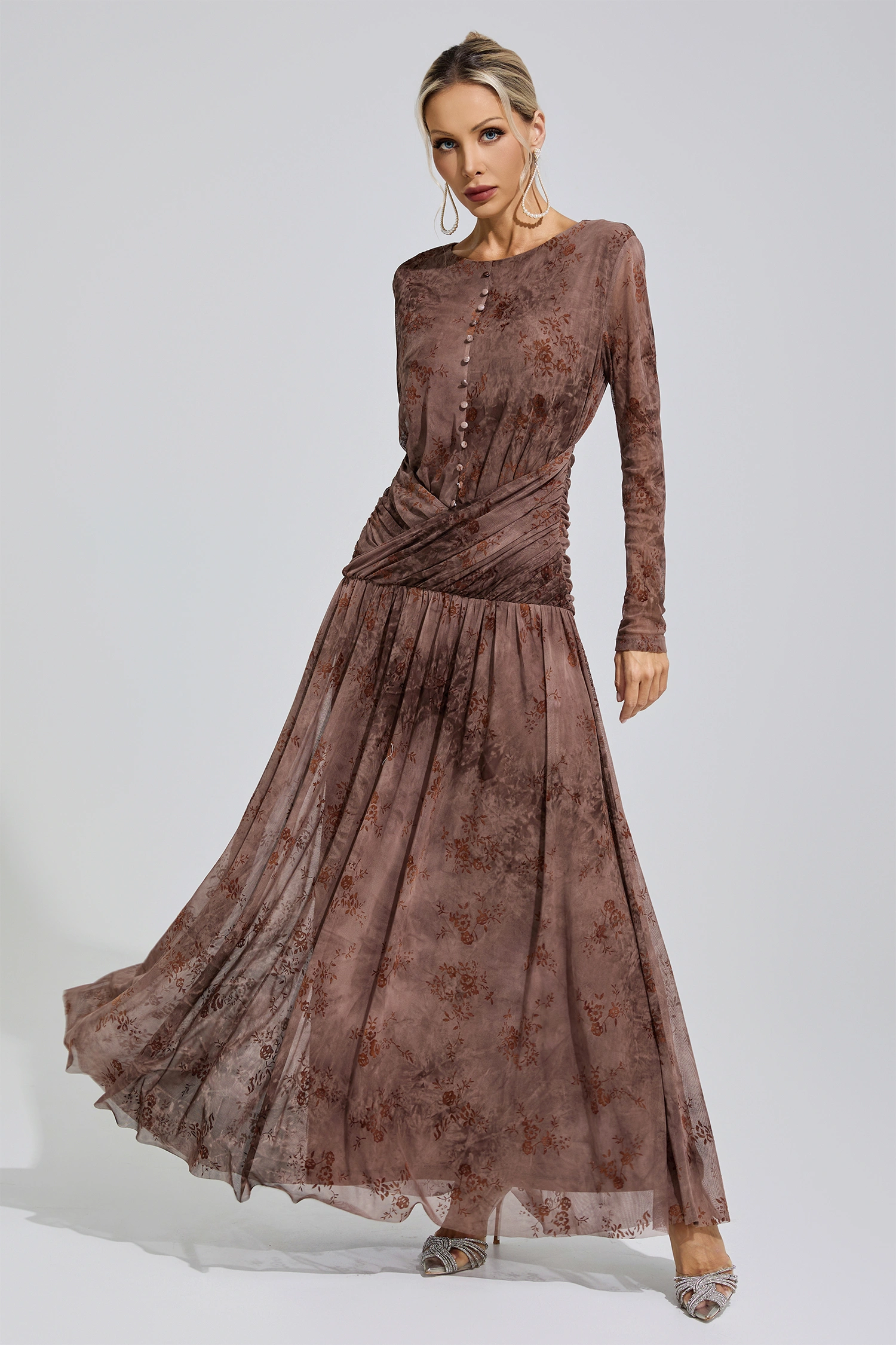 Butler Brown Pleated Maxi Dress