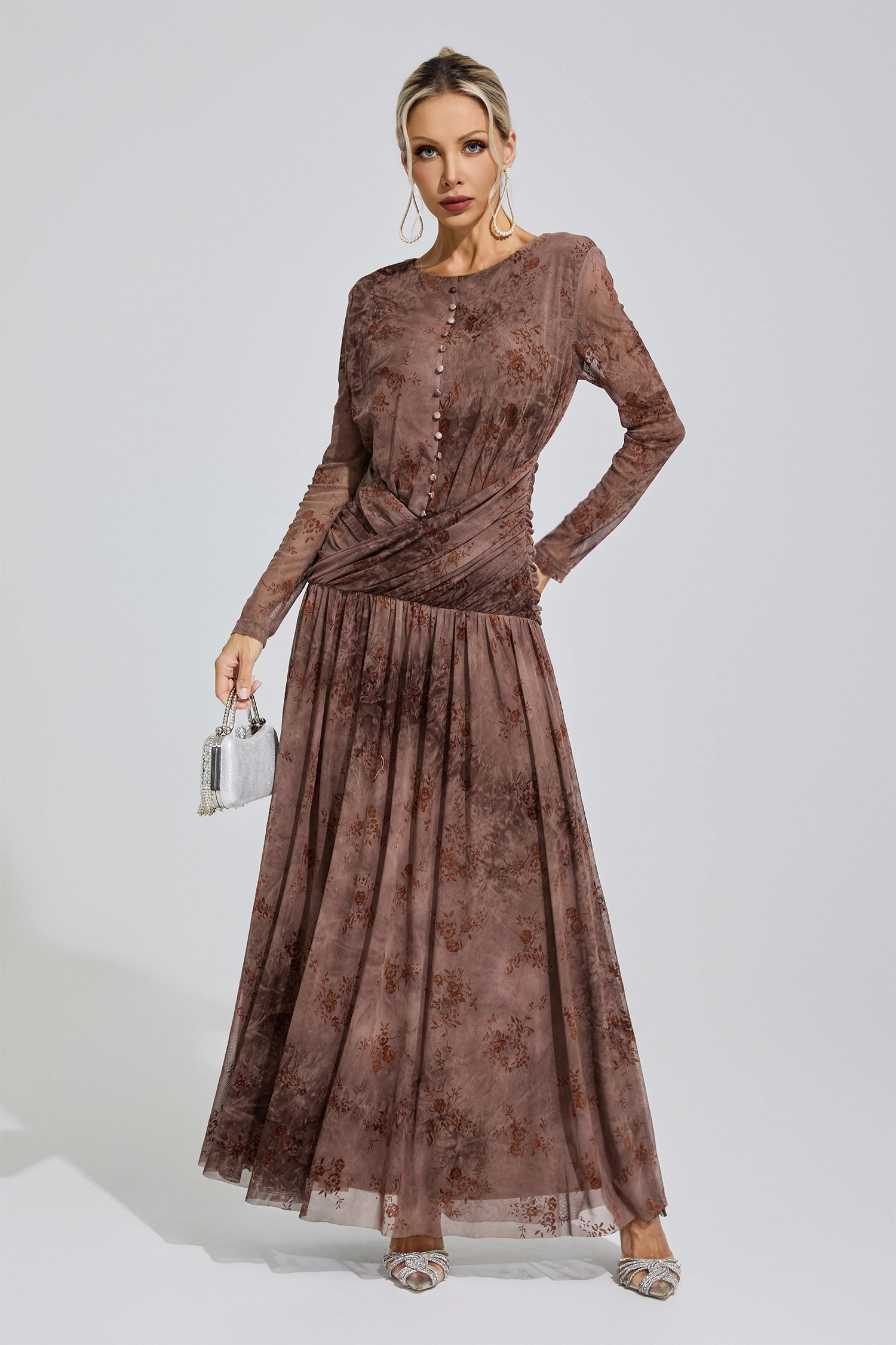 Butler Brown Pleated Maxi Dress
