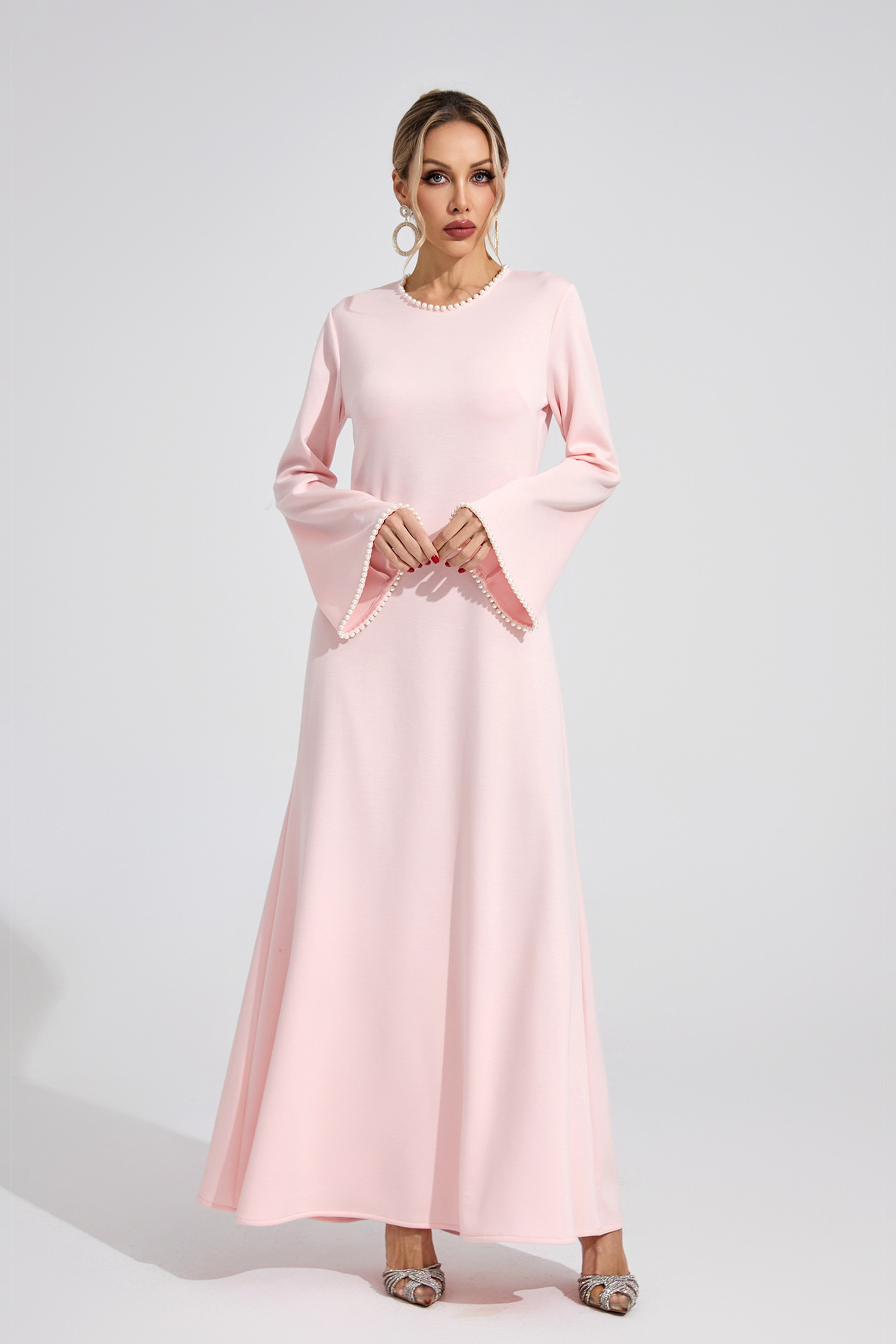 Caelia Pink Pearl Maxi Dress