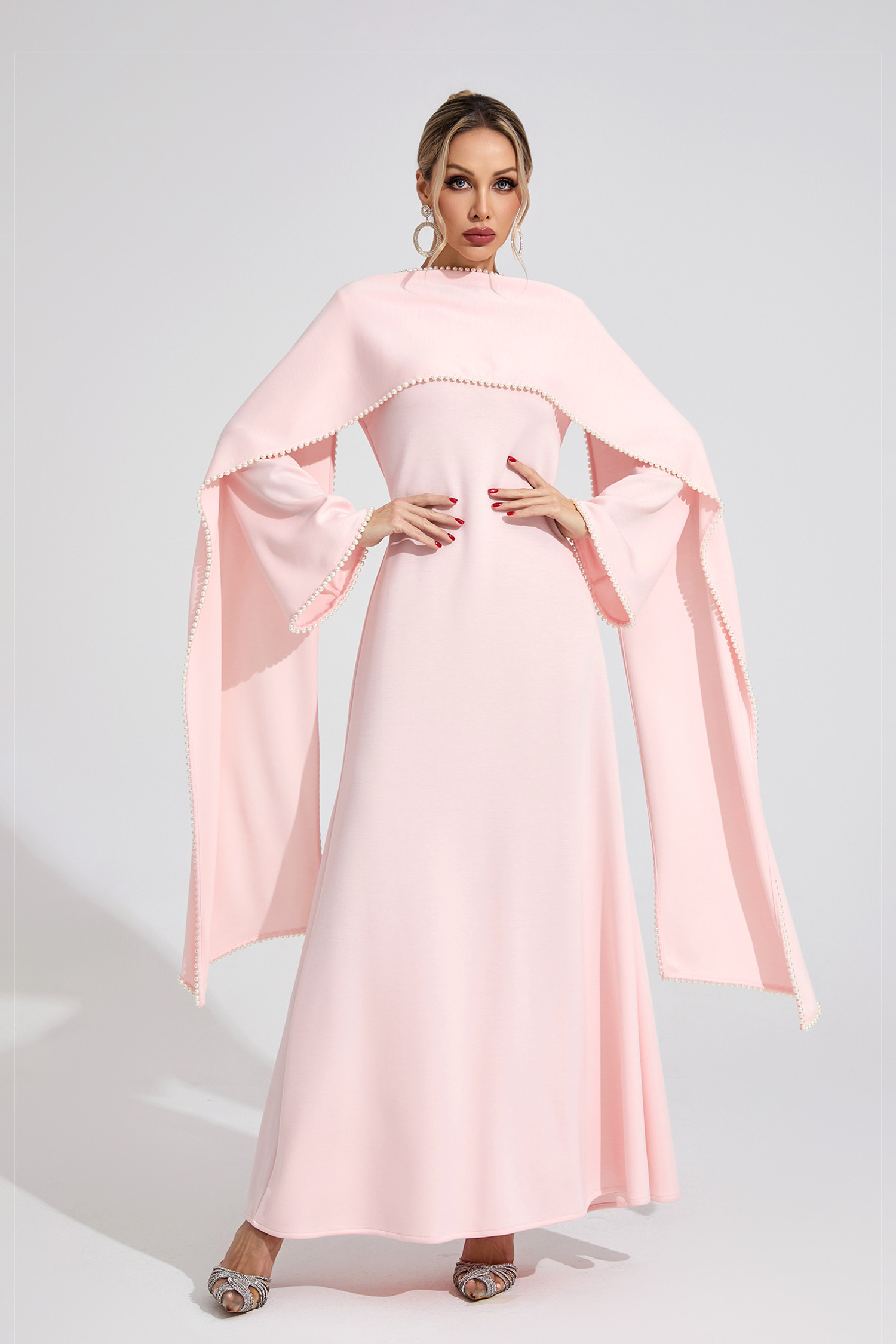 Caelia Pink Pearl Maxi Dress