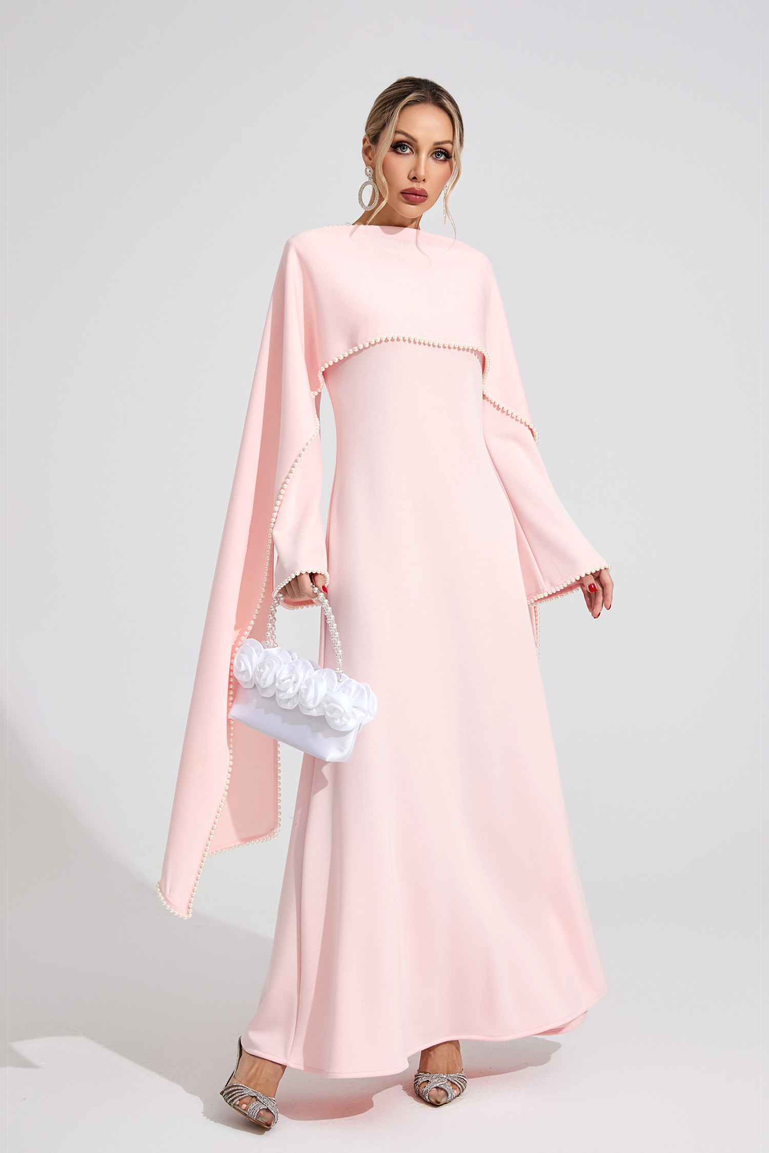 Caelia Pink Pearl Maxi Dress