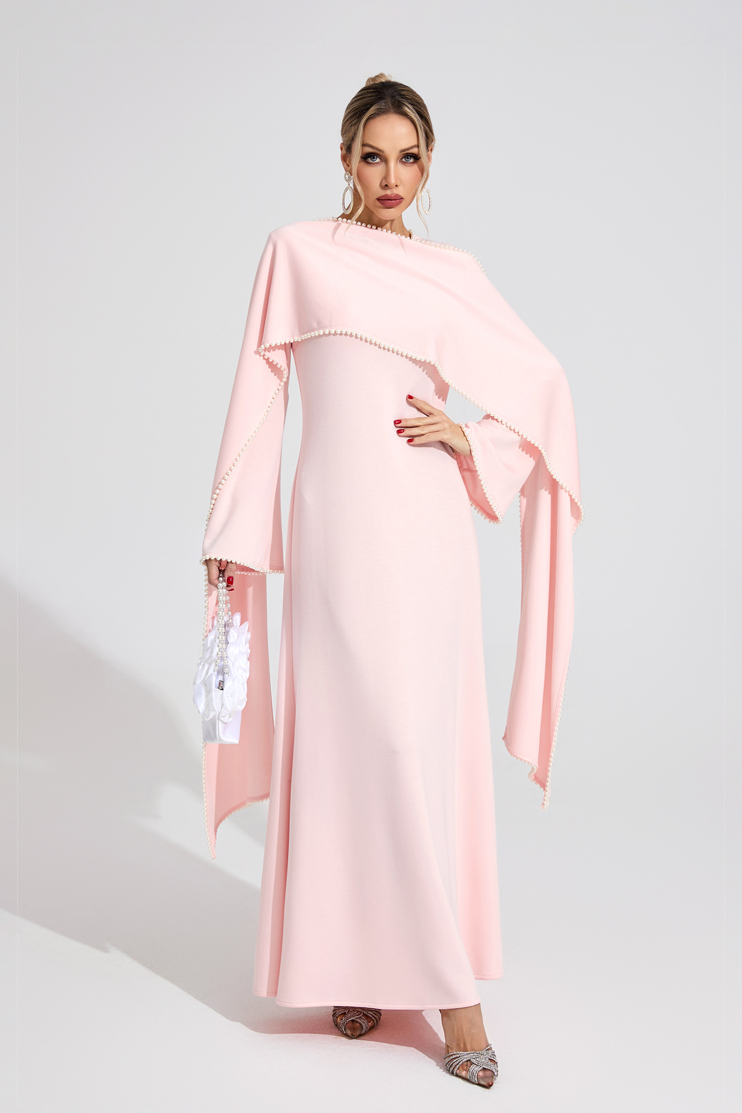 Caelia Pink Pearl Maxi Dress