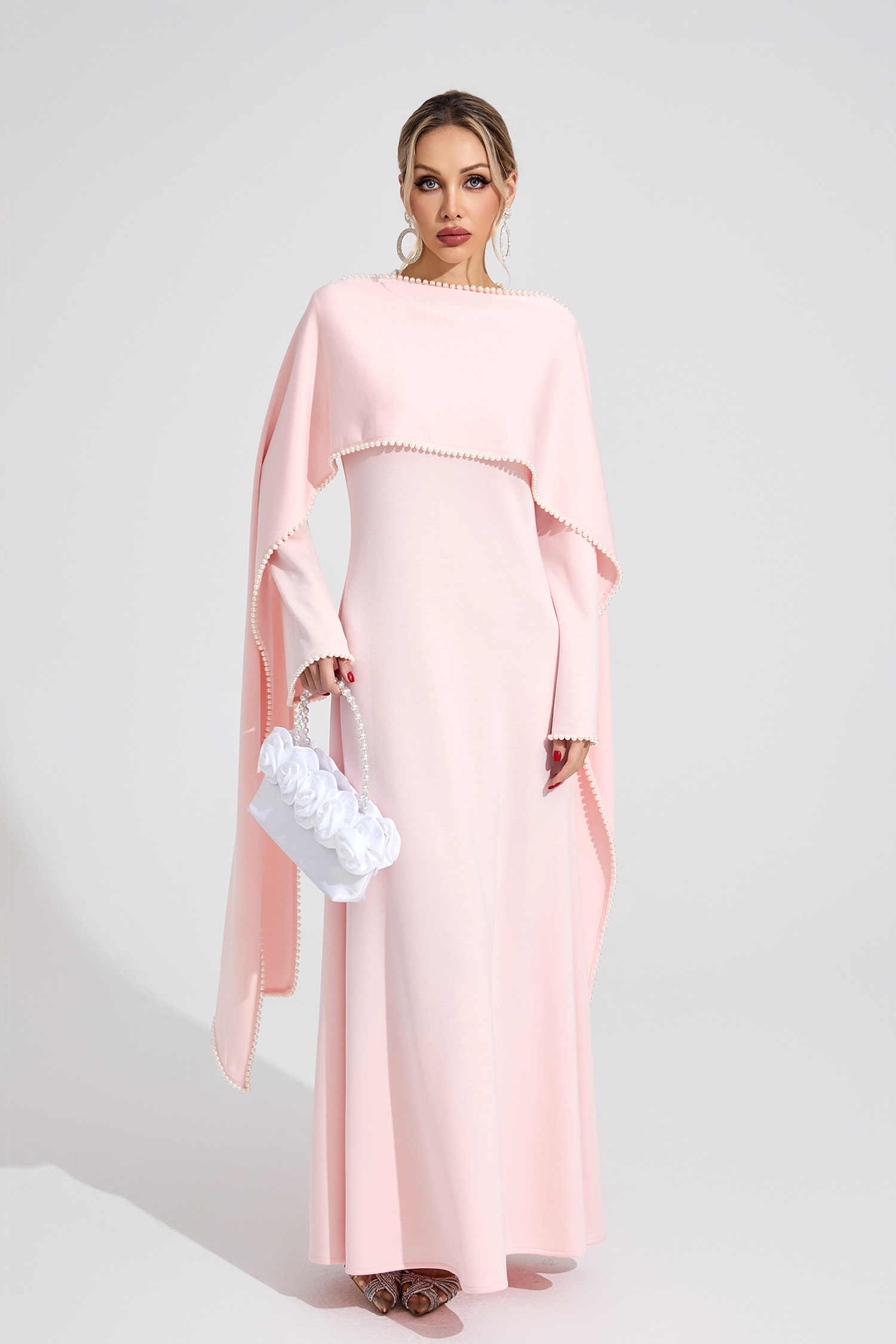 Caelia Pink Pearl Maxi Dress