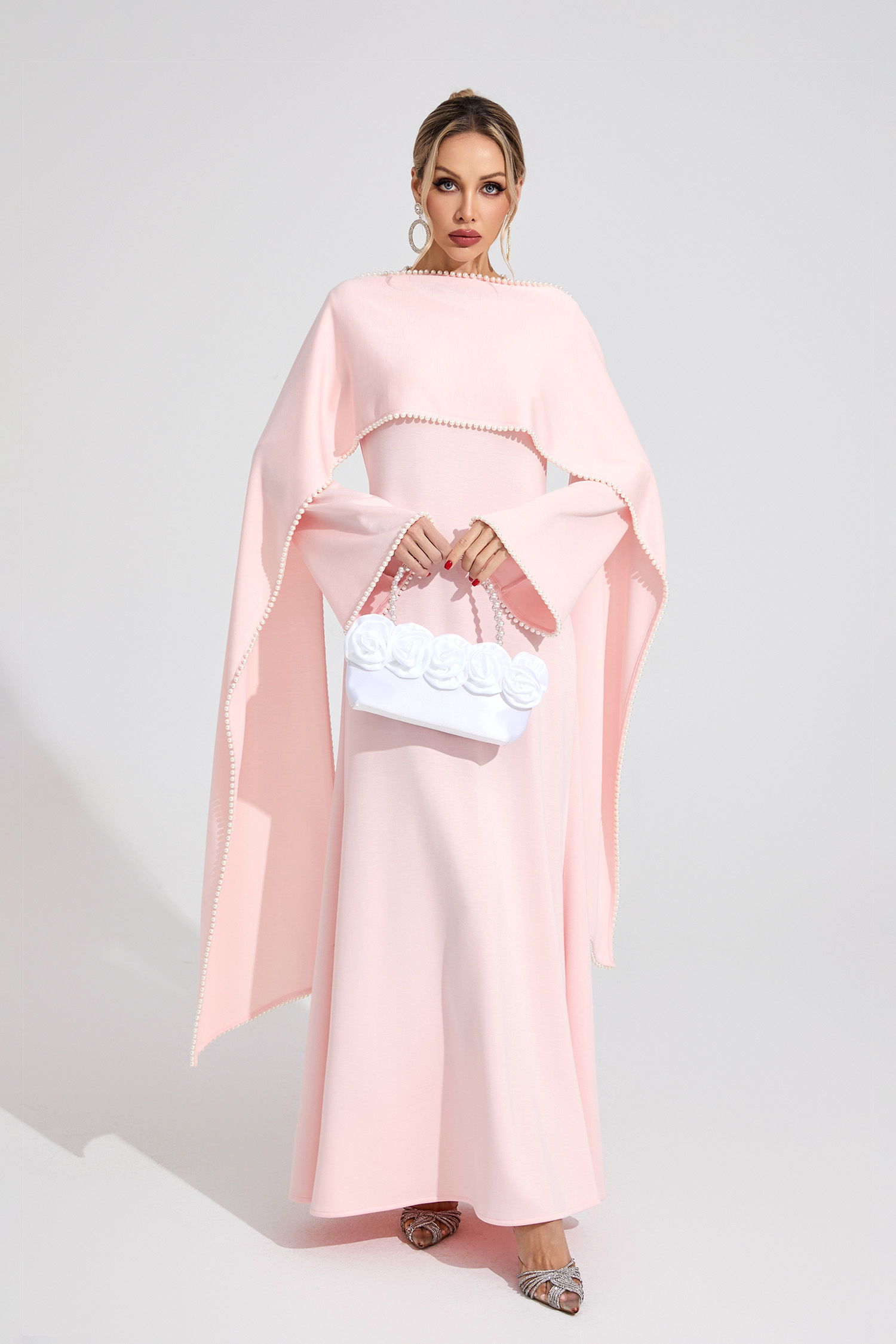 Caelia Pink Pearl Maxi Dress