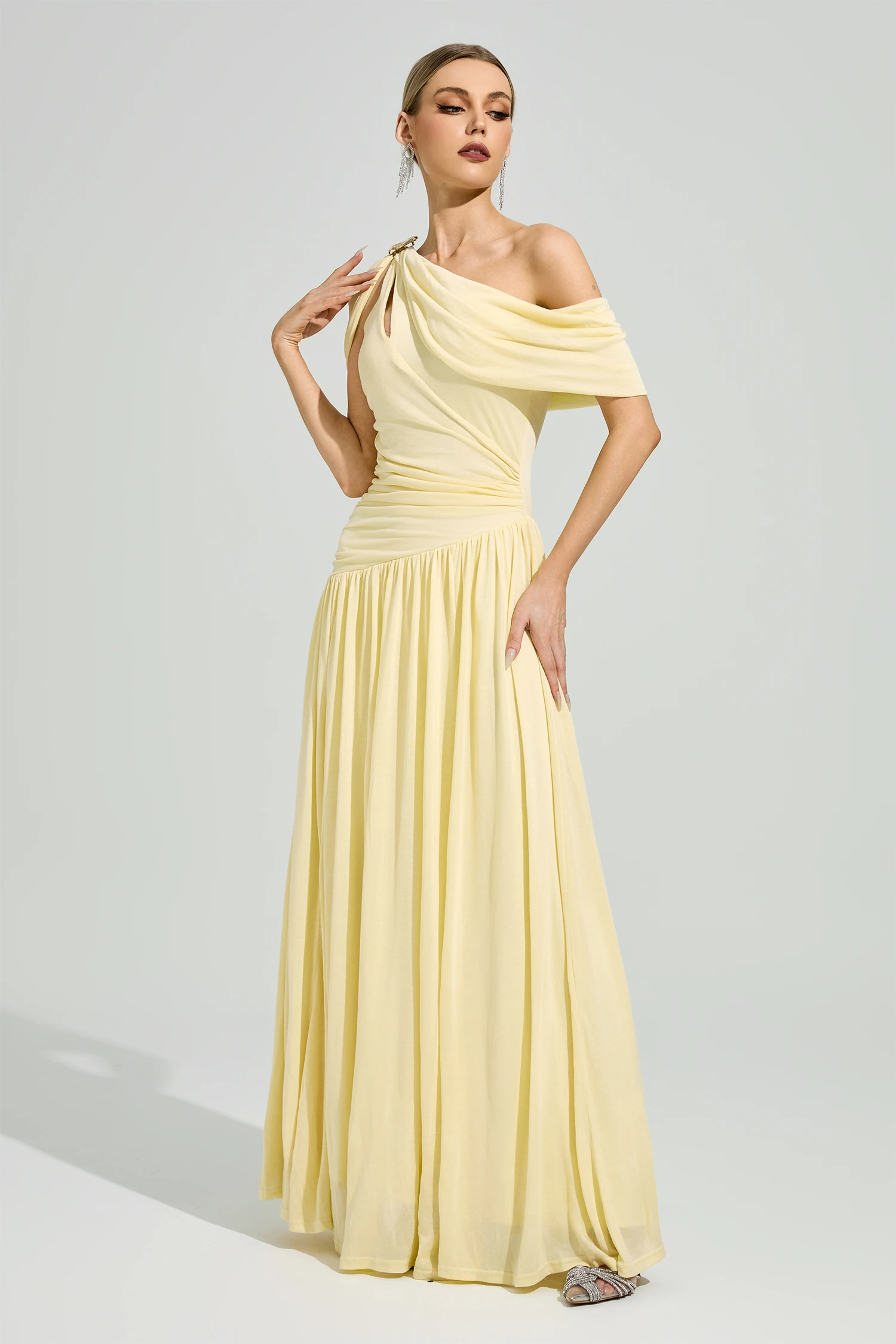 Cage Yellow One Shoulder Dress