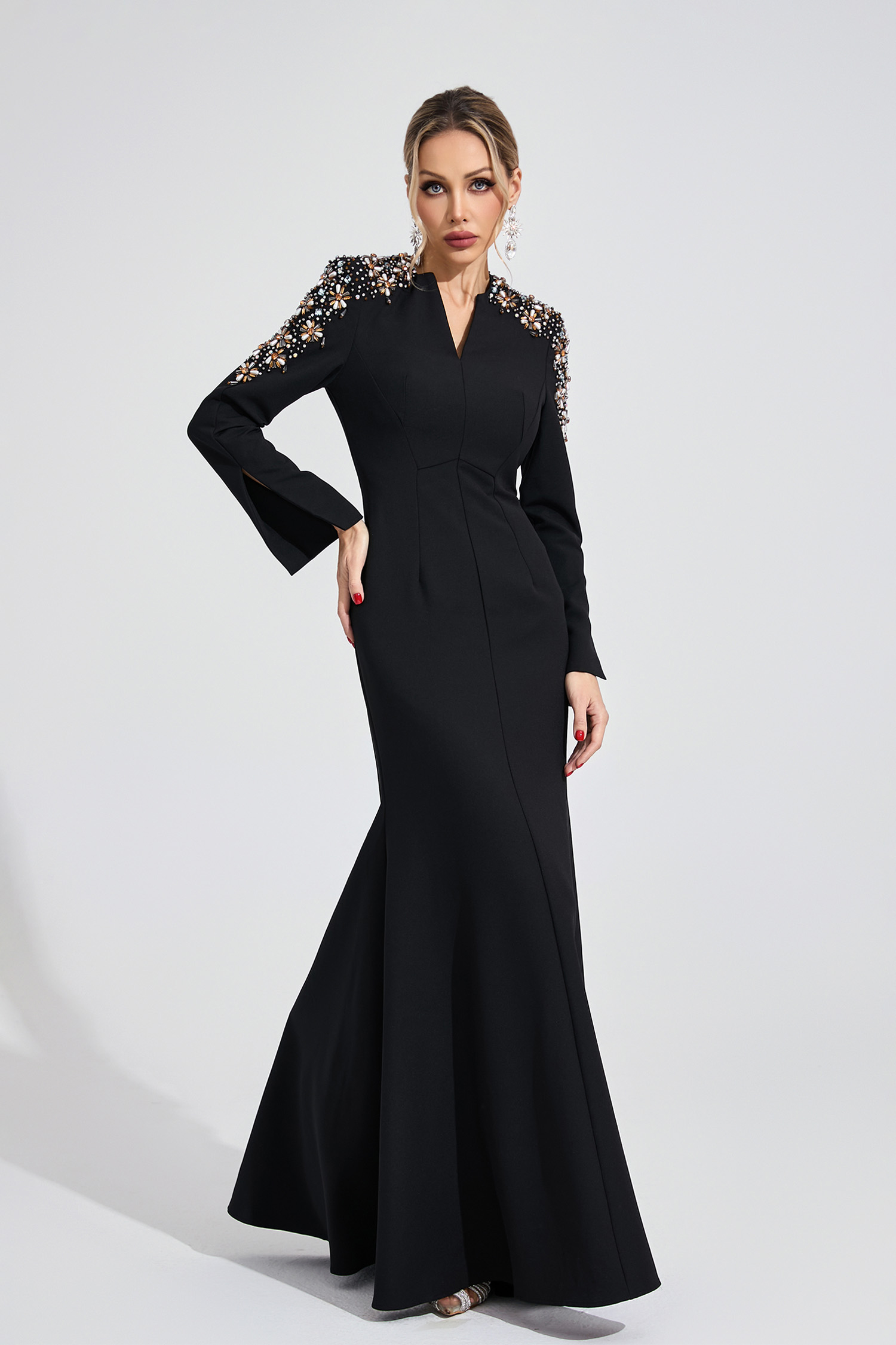 Calli Black Pearl Maxi Dress