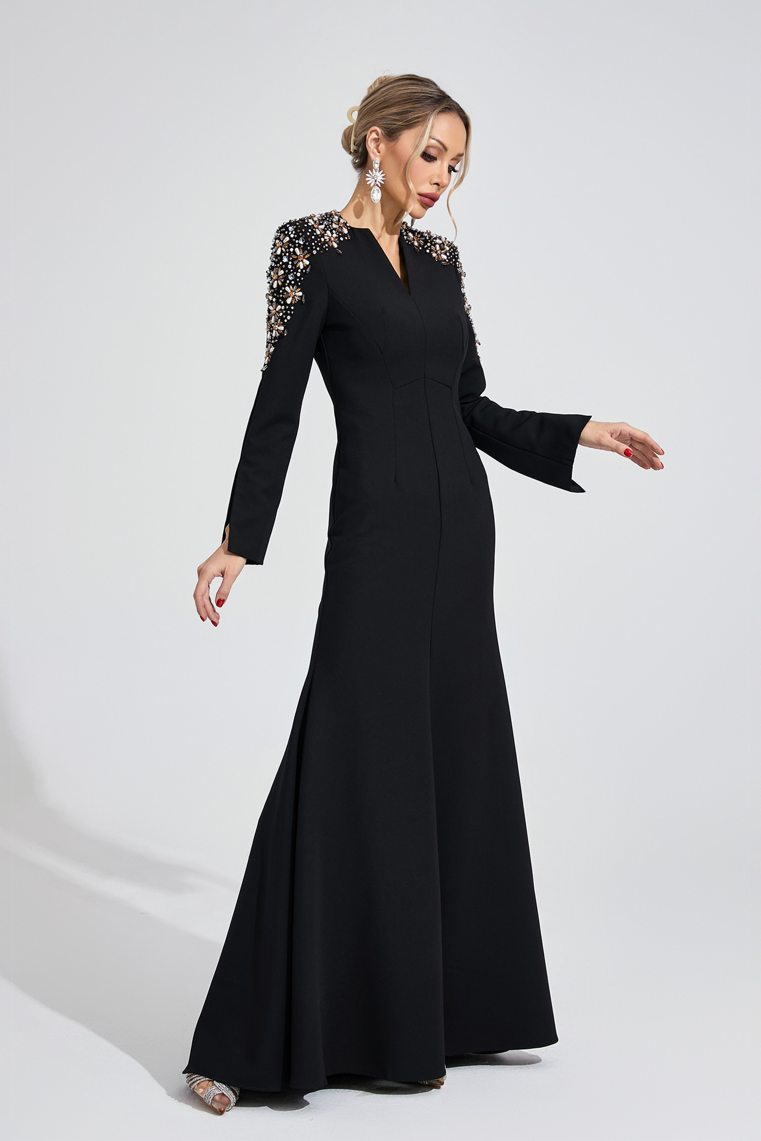 Calli Black Pearl Maxi Dress