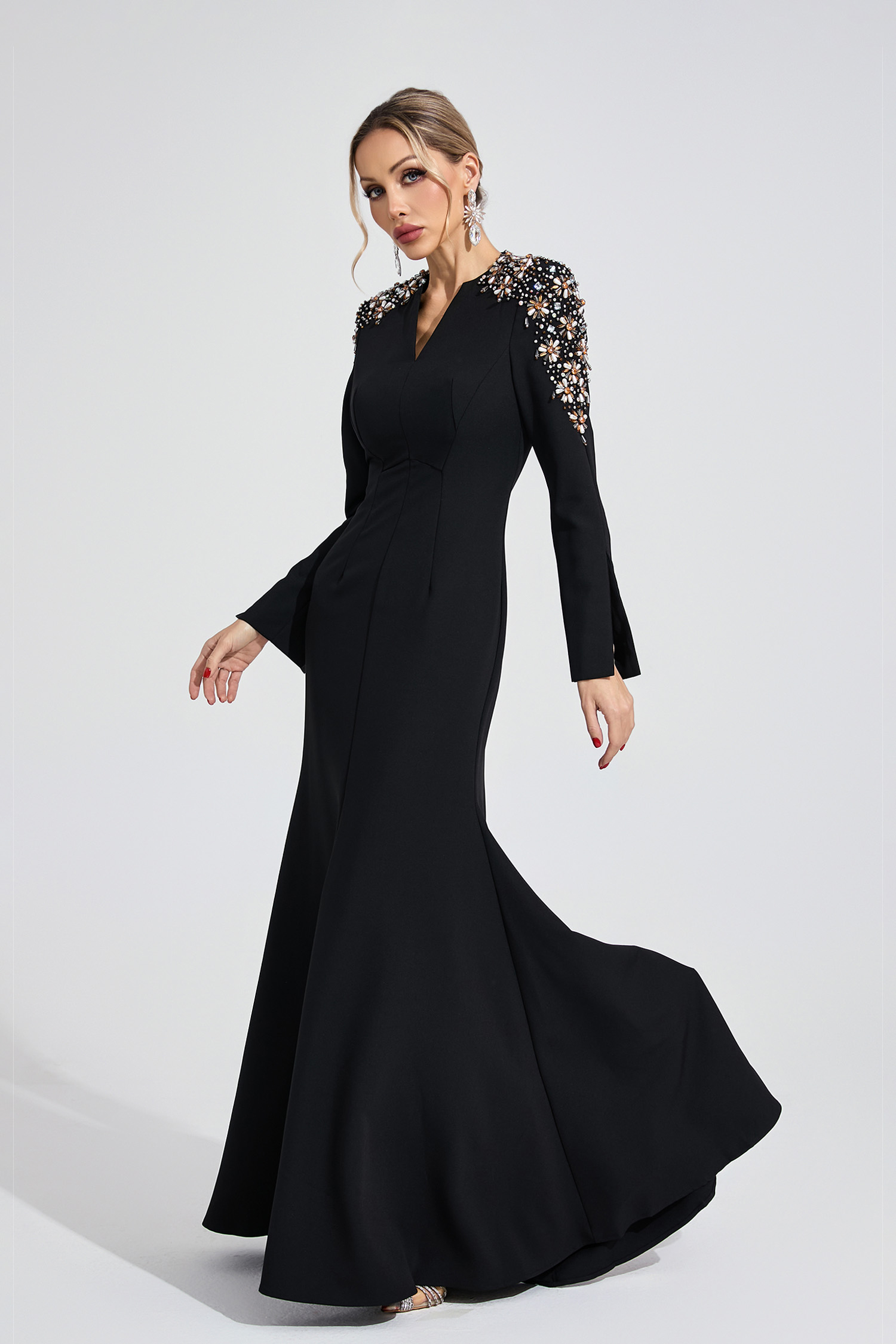 Calli Black Pearl Maxi Dress