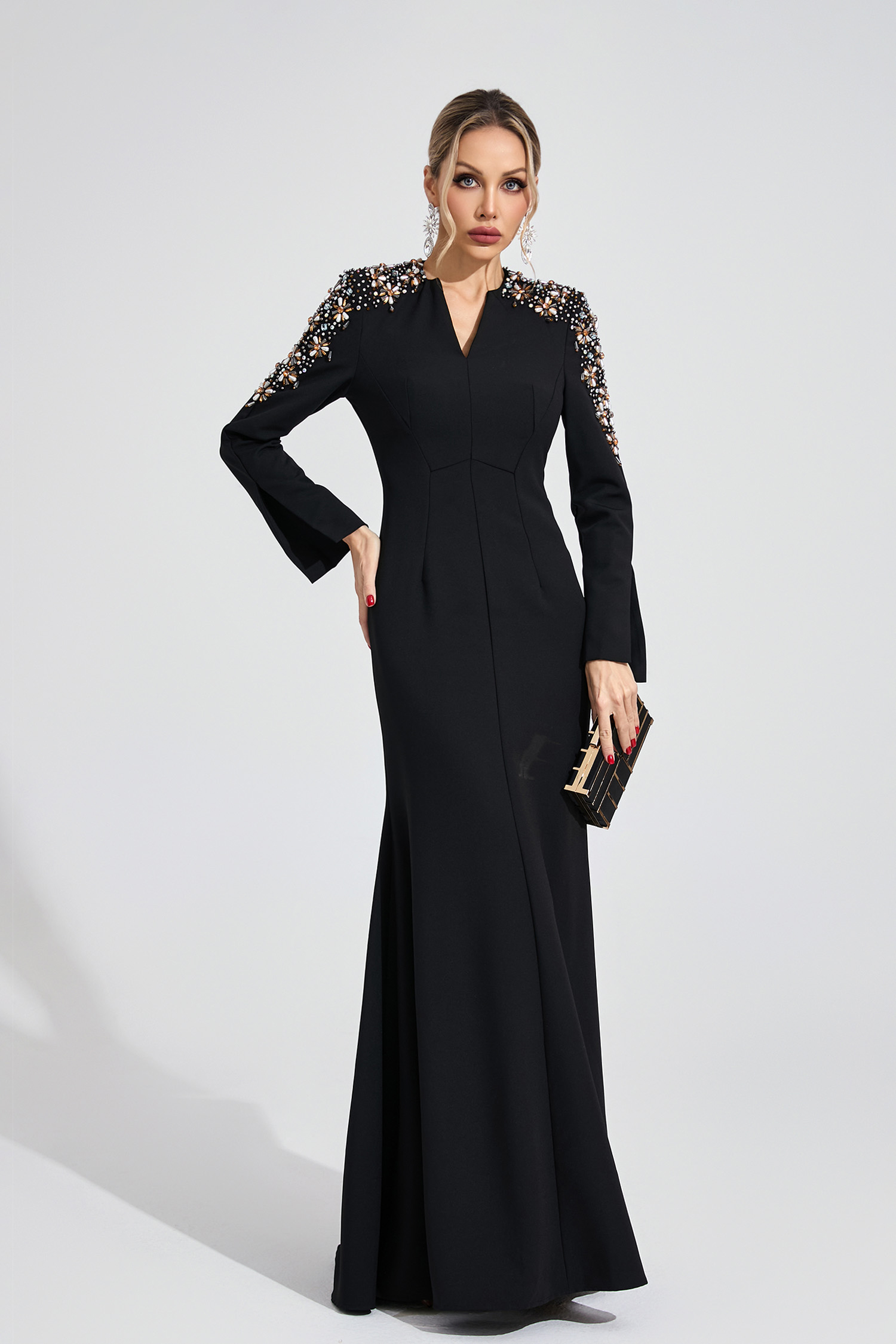 Calli Black Pearl Maxi Dress