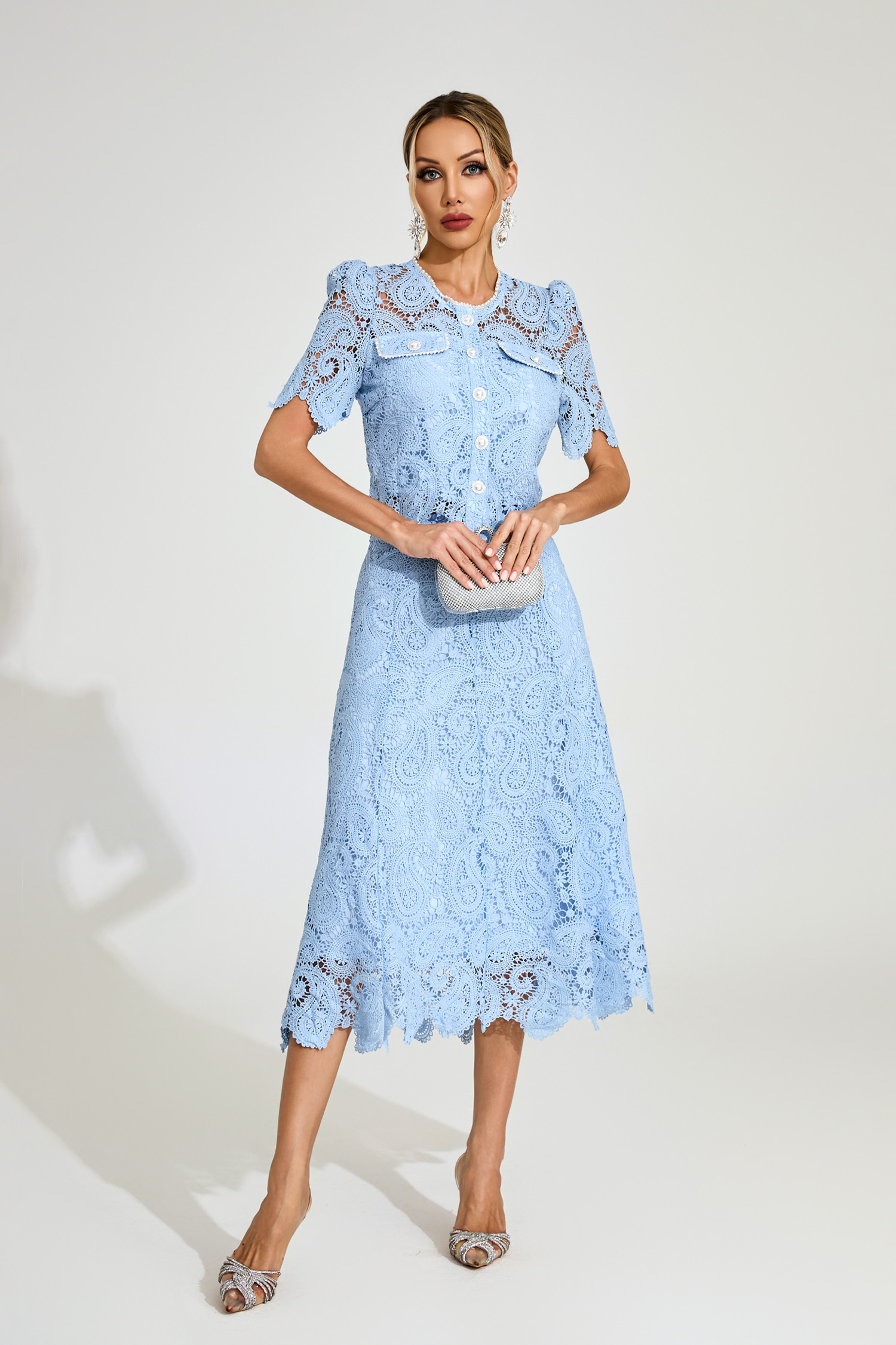 Calvin Blue Lace Two Piece Set
