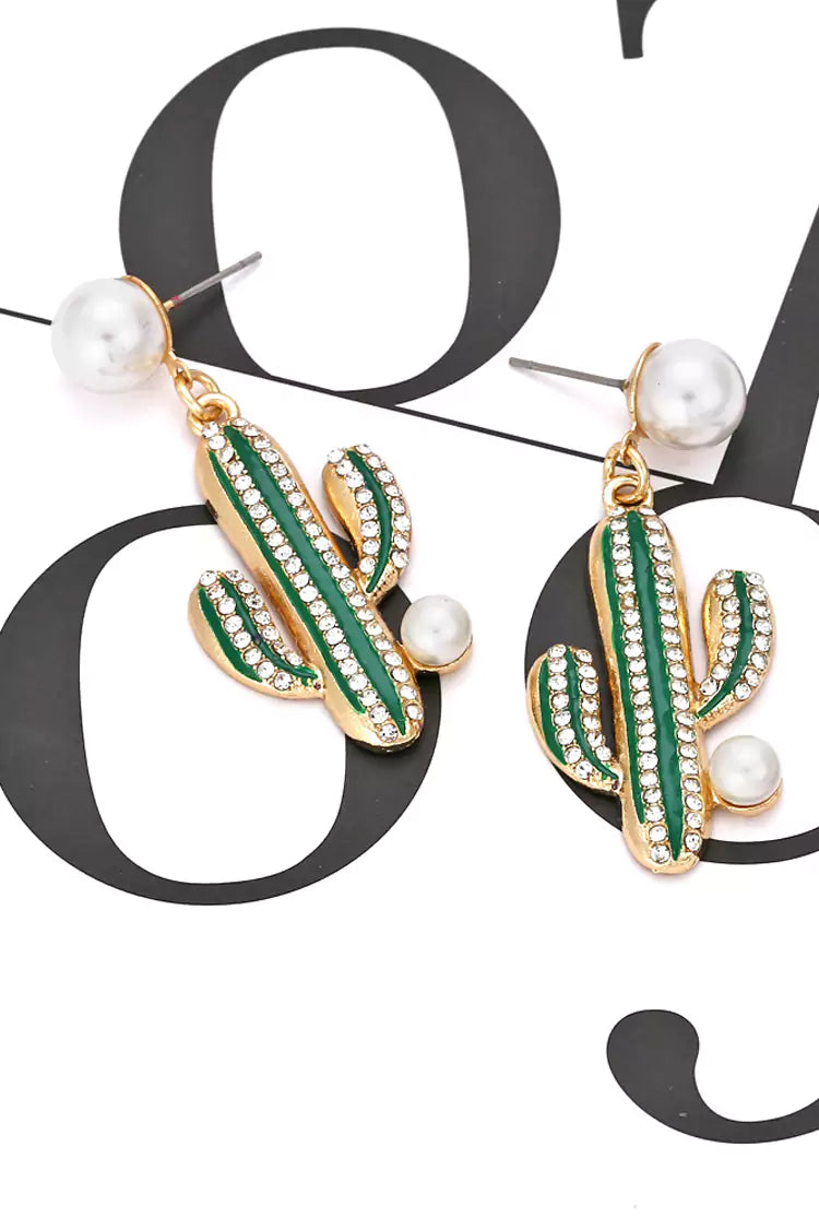 Camilla Pearl Cactus Earrings-CATCHALL