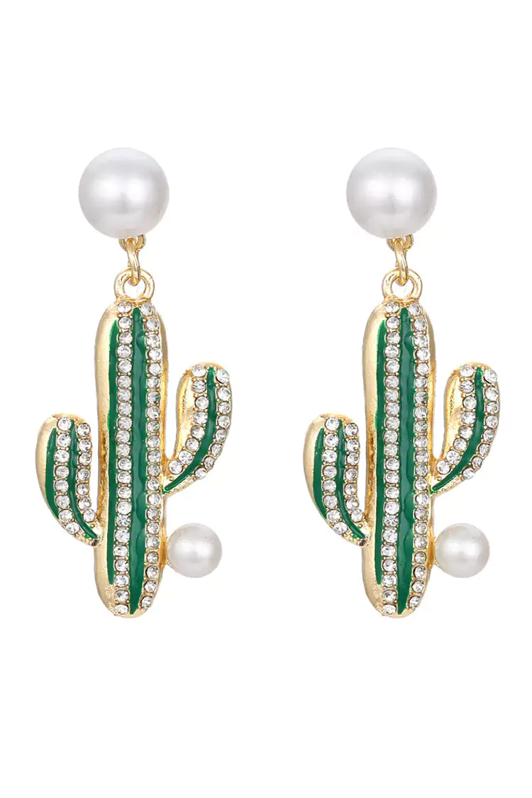 Camilla Pearl Cactus Earrings-CATCHALL