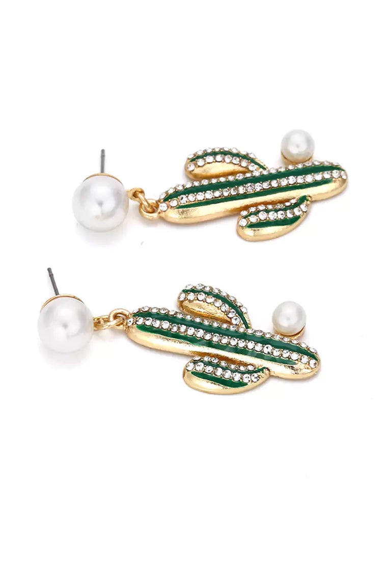 Camilla Pearl Cactus Earrings-CATCHALL