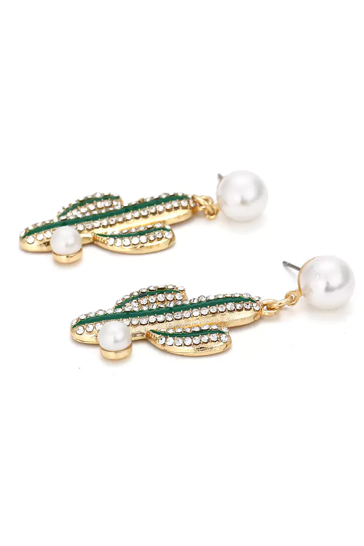 Camilla Pearl Cactus Earrings-CATCHALL