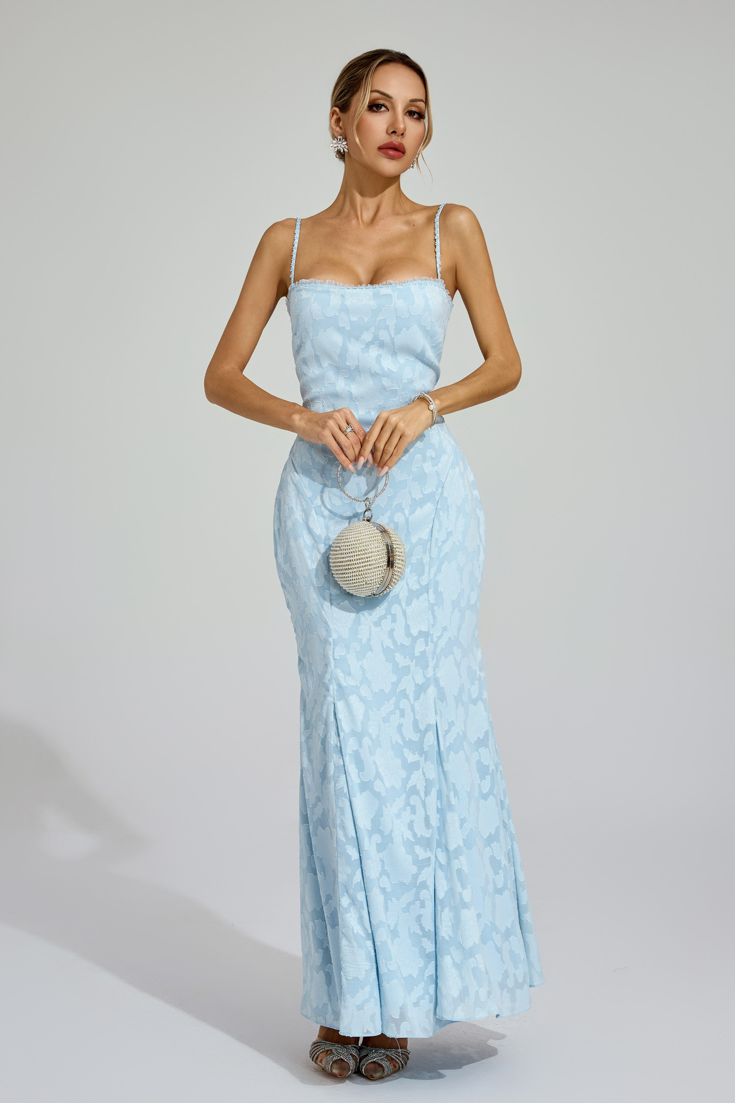 Carpenter Blue Backless Vacation Maxi Dress