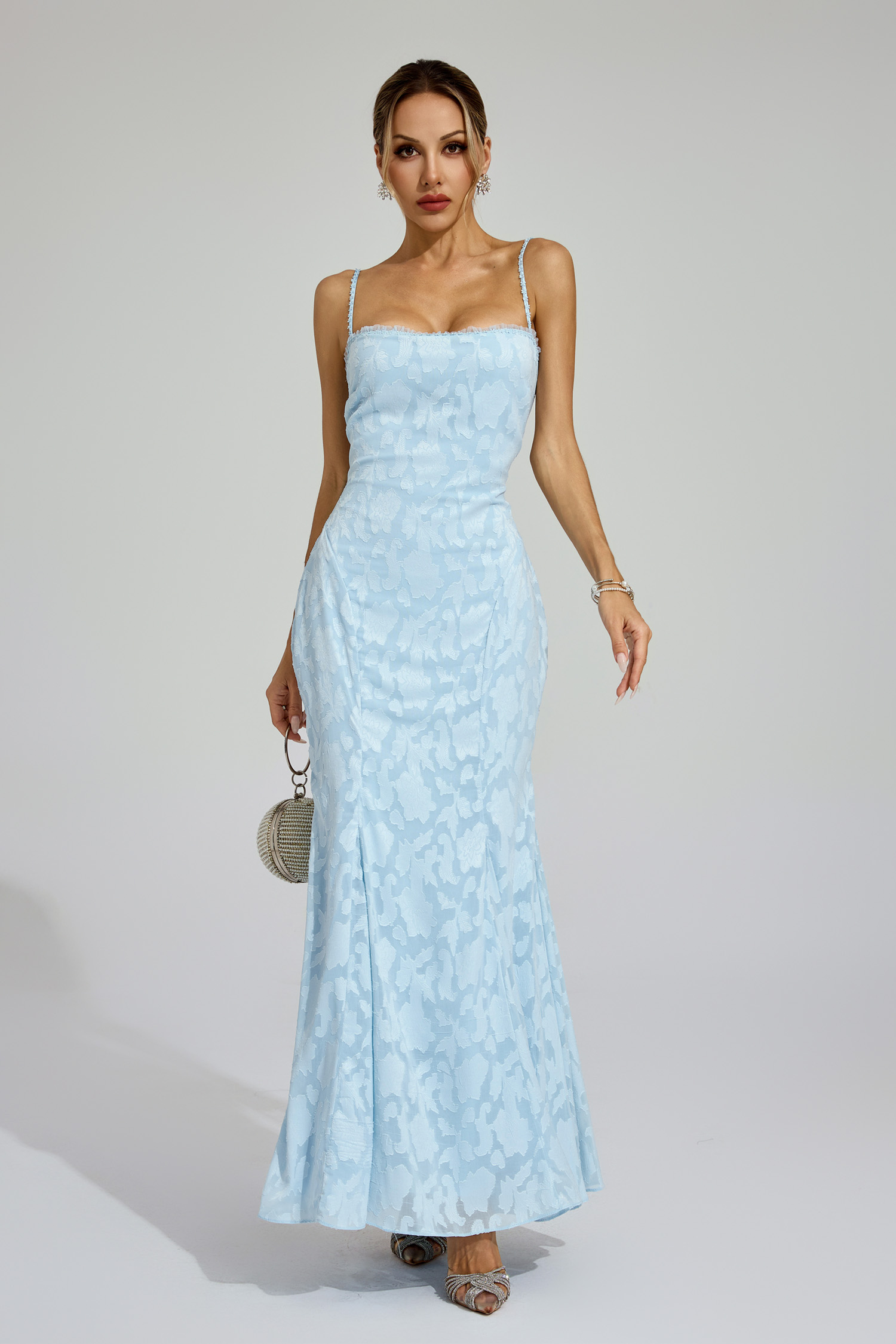 Carpenter Blue Backless Vacation Maxi Dress