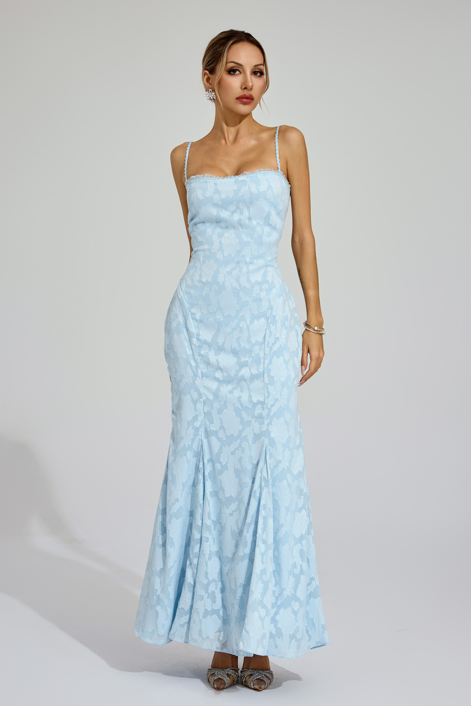 Carpenter Blue Backless Vacation Maxi Dress