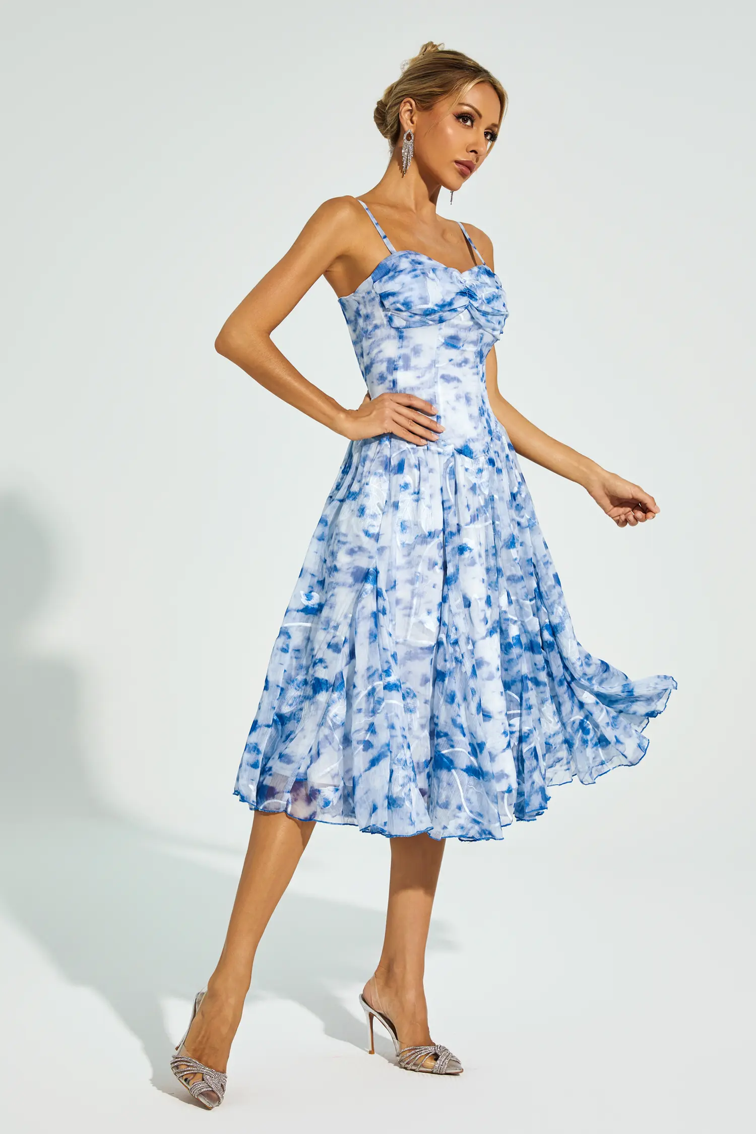 Carroll Blue Ink Slip Dress-CATCHALL