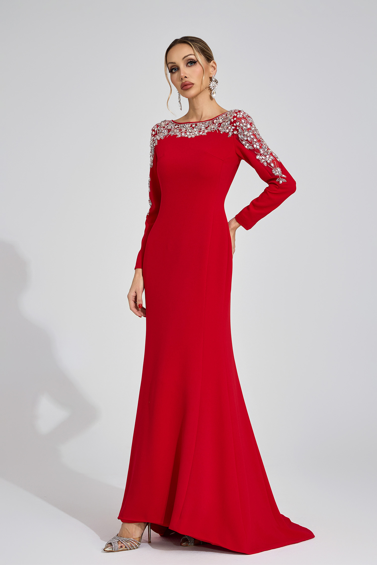 Carys Red Diamond Maxi Dress