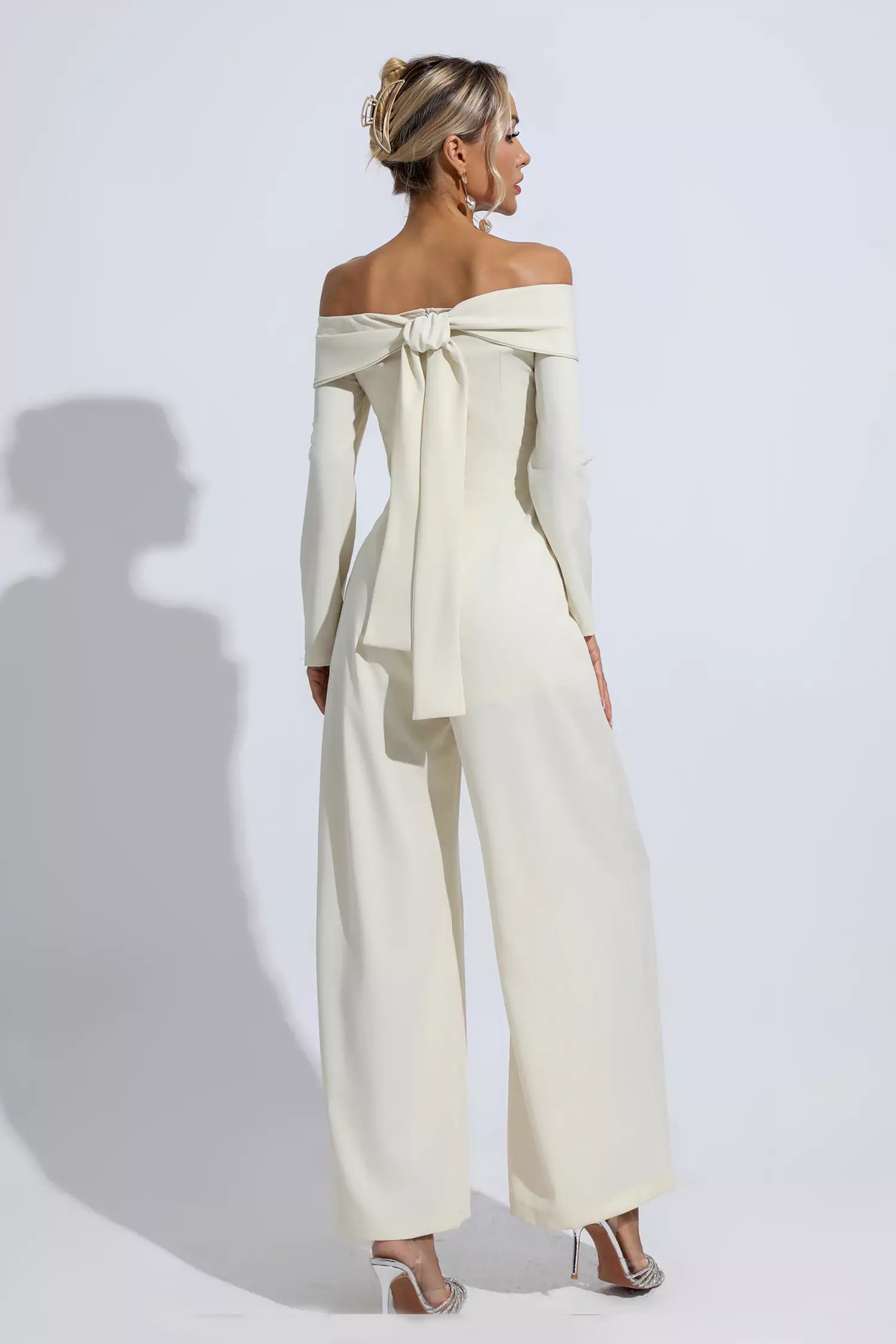 Cassidy Apricot Off Shoulder Drape Jumpsuit-CATCHALL