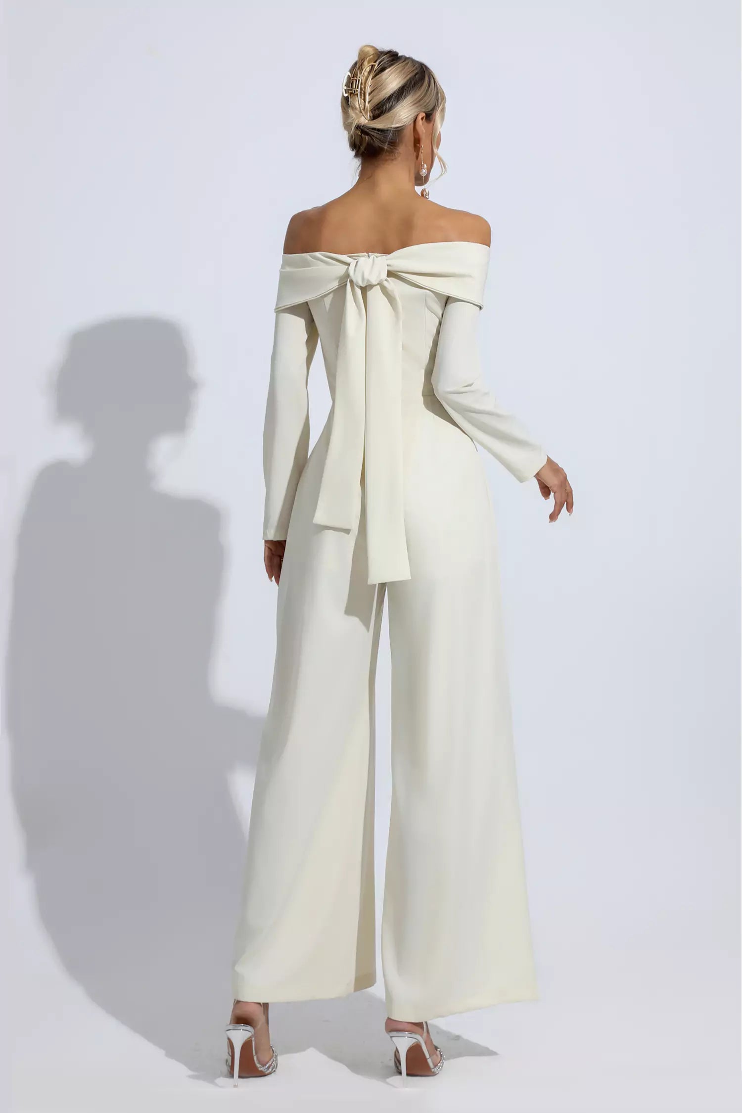 Cassidy Apricot Off Shoulder Drape Jumpsuit-CATCHALL