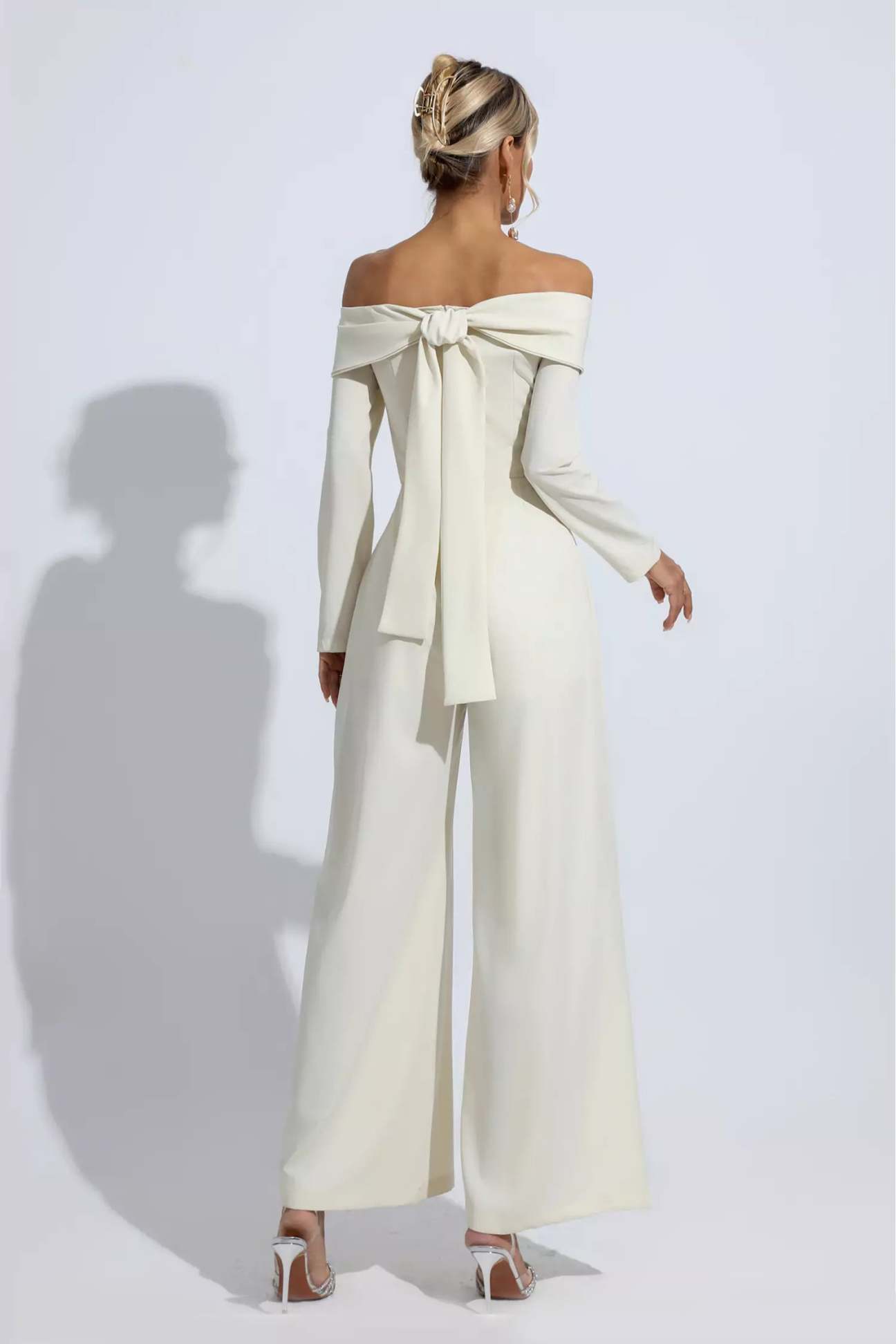 Drape Jumpsuit Apricot Jumpsuit Off Shoulder Jumpsuit
