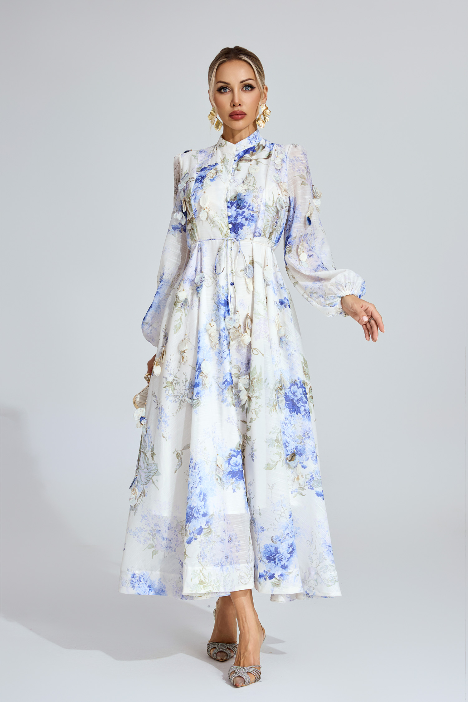 Cecil Floral Organza Maxi Dress