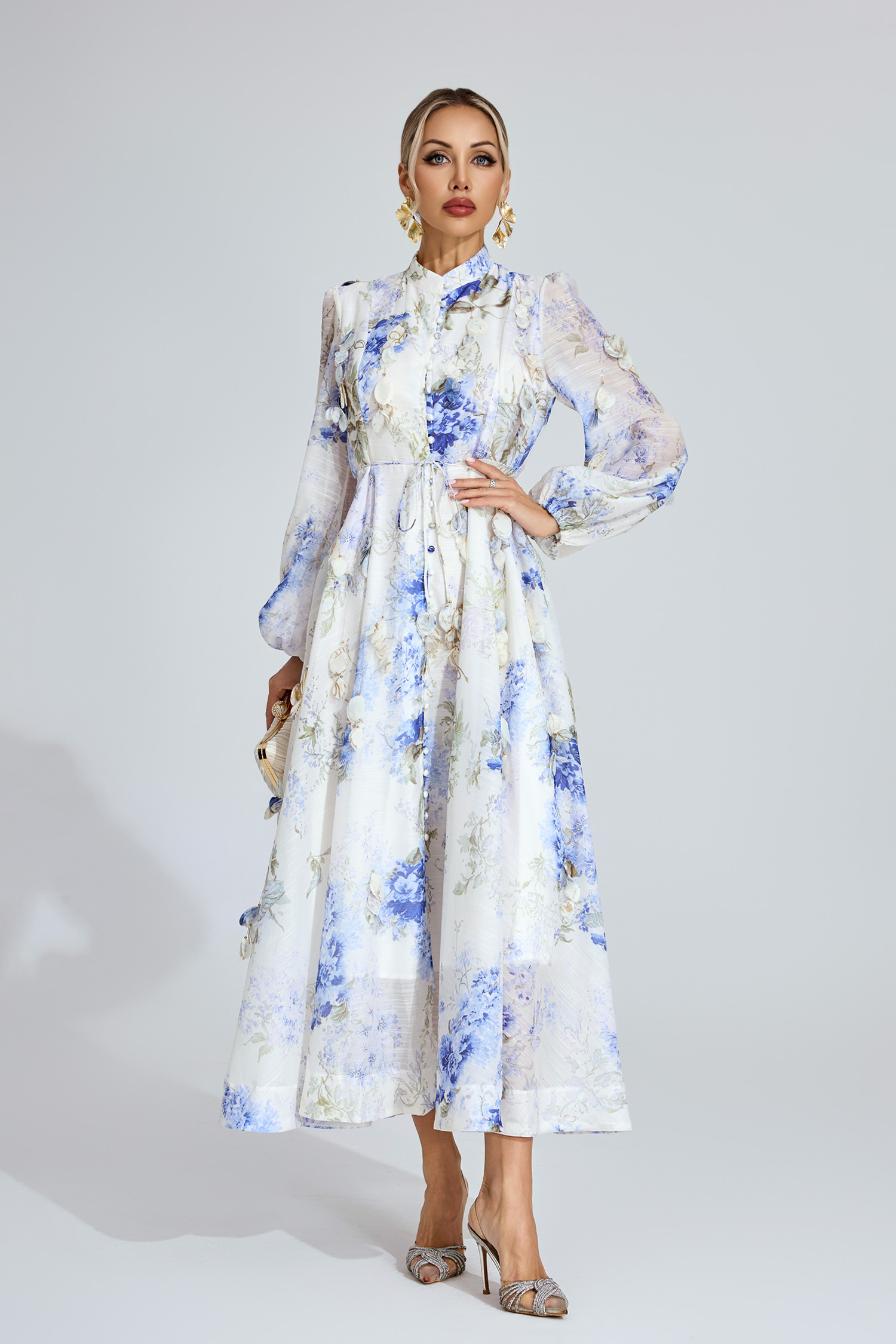 Cecil Floral Organza Maxi Dress