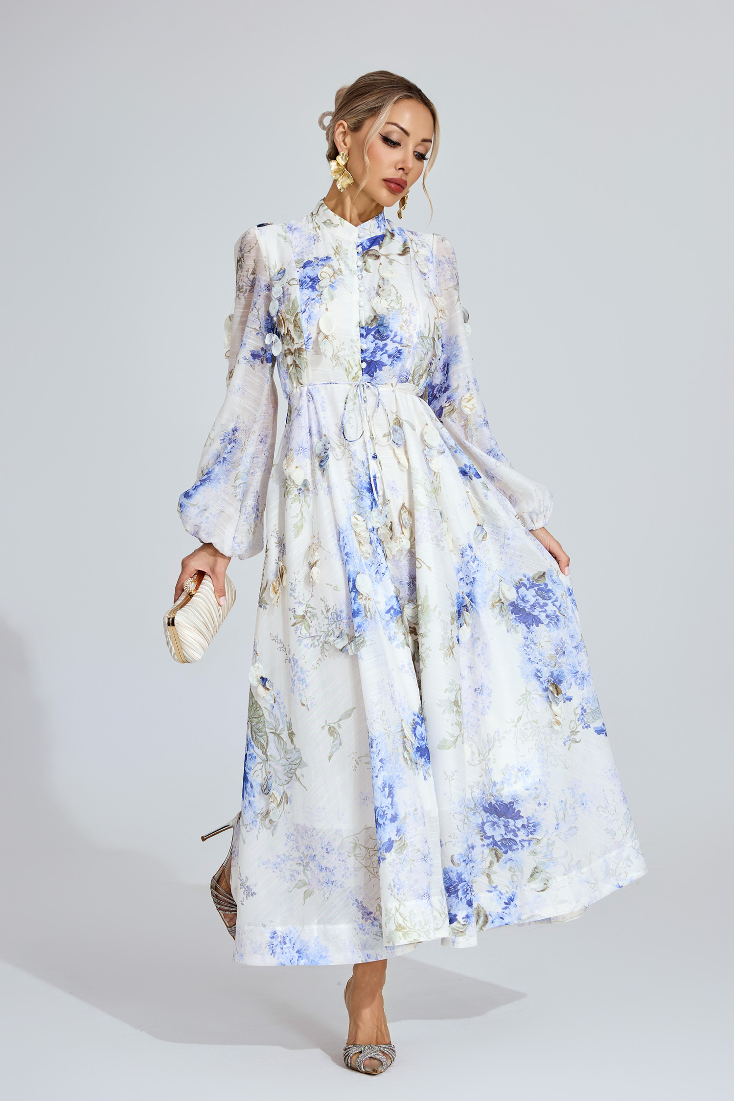 Cecil Floral Organza Maxi Dress