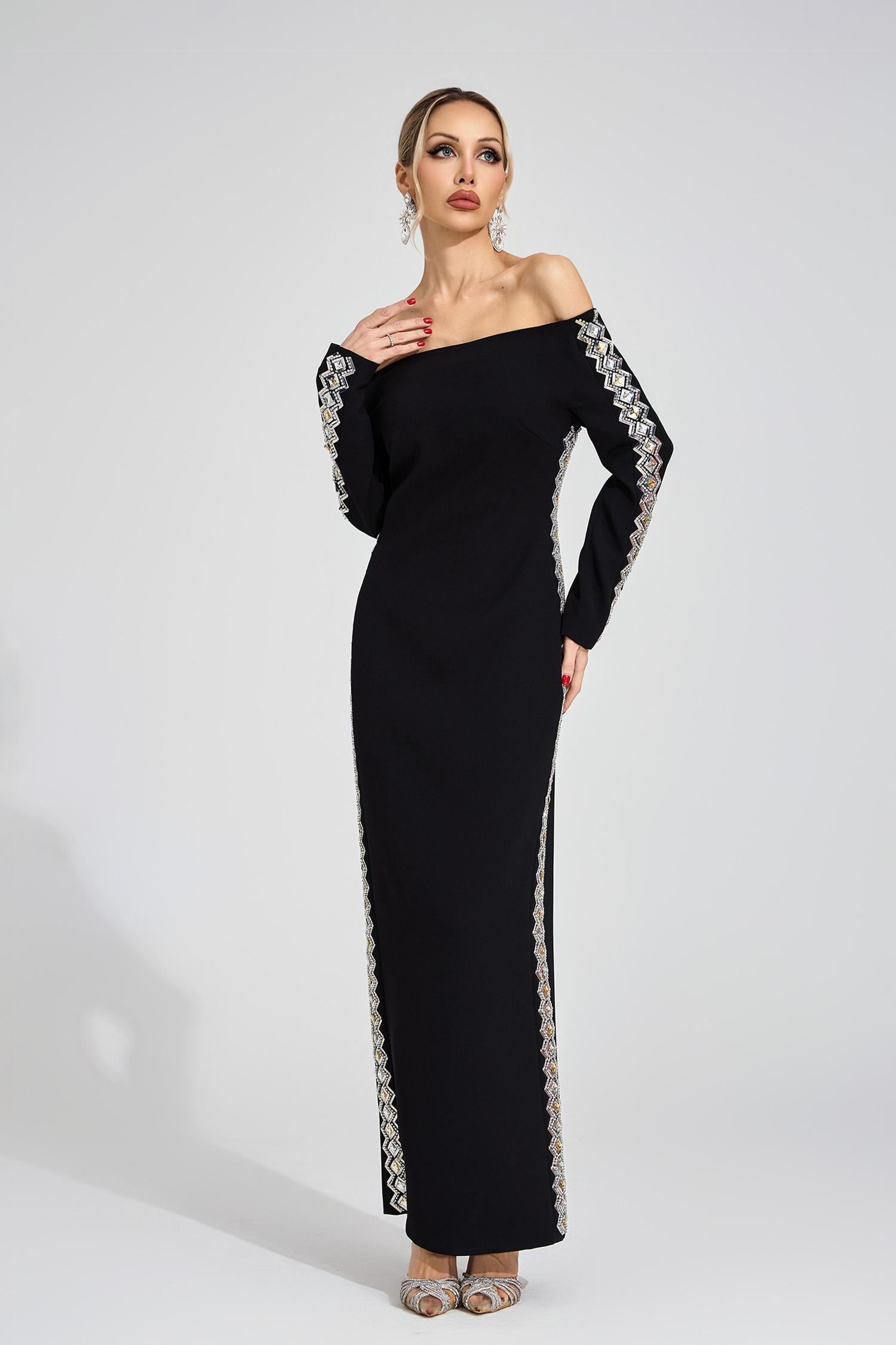 Cecilia Black Diamond Maxi Dress