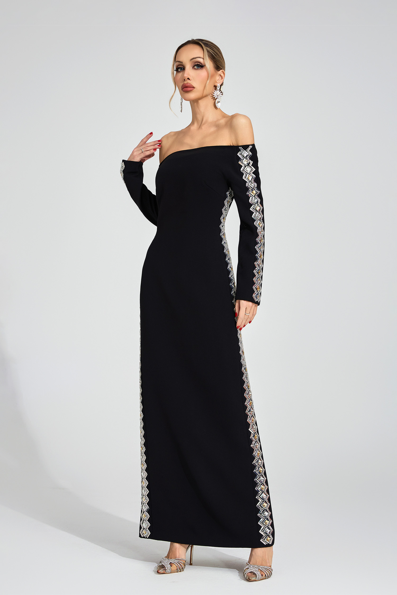 Cecilia Black Diamond Maxi Dress