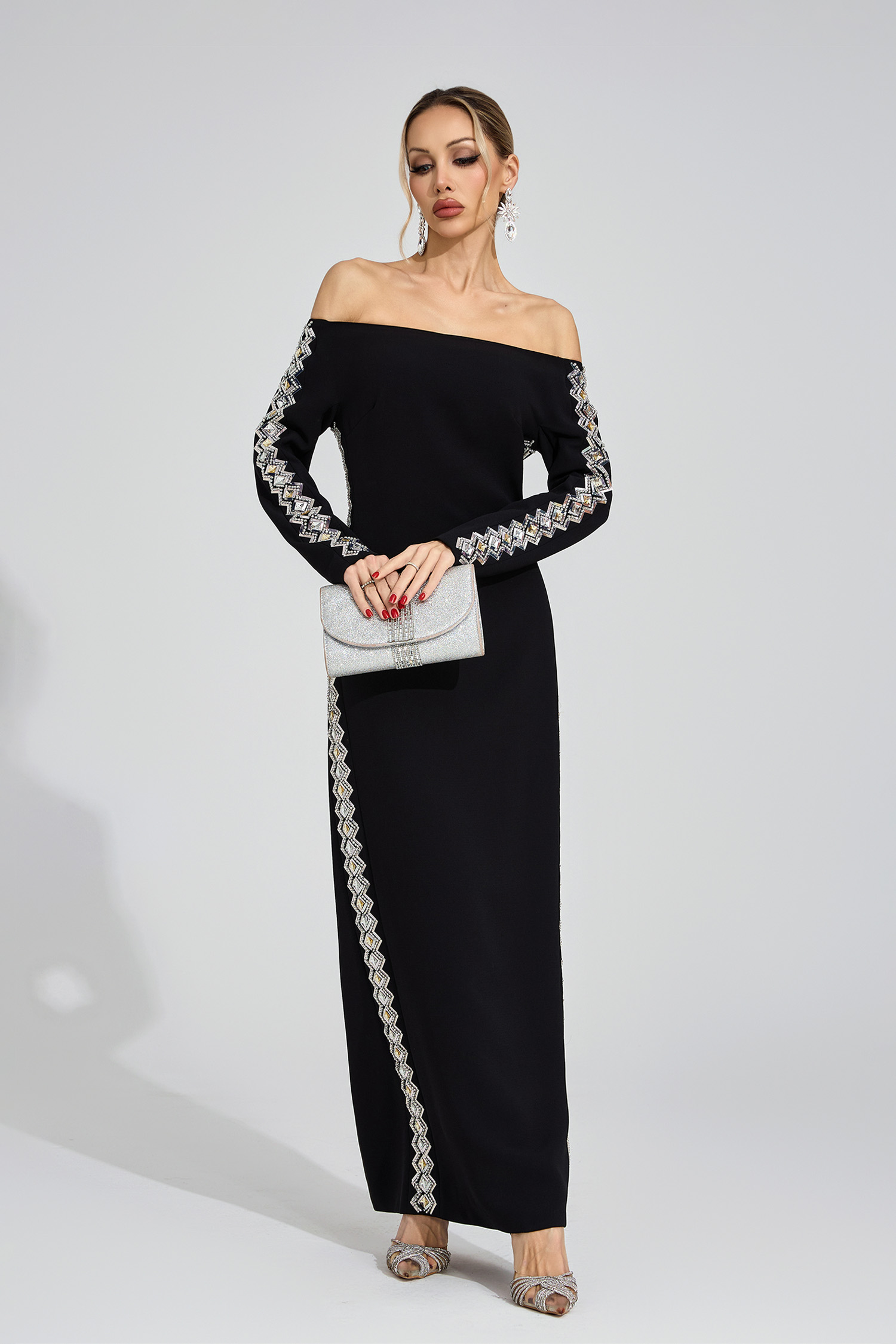 Cecilia Black Diamond Maxi Dress