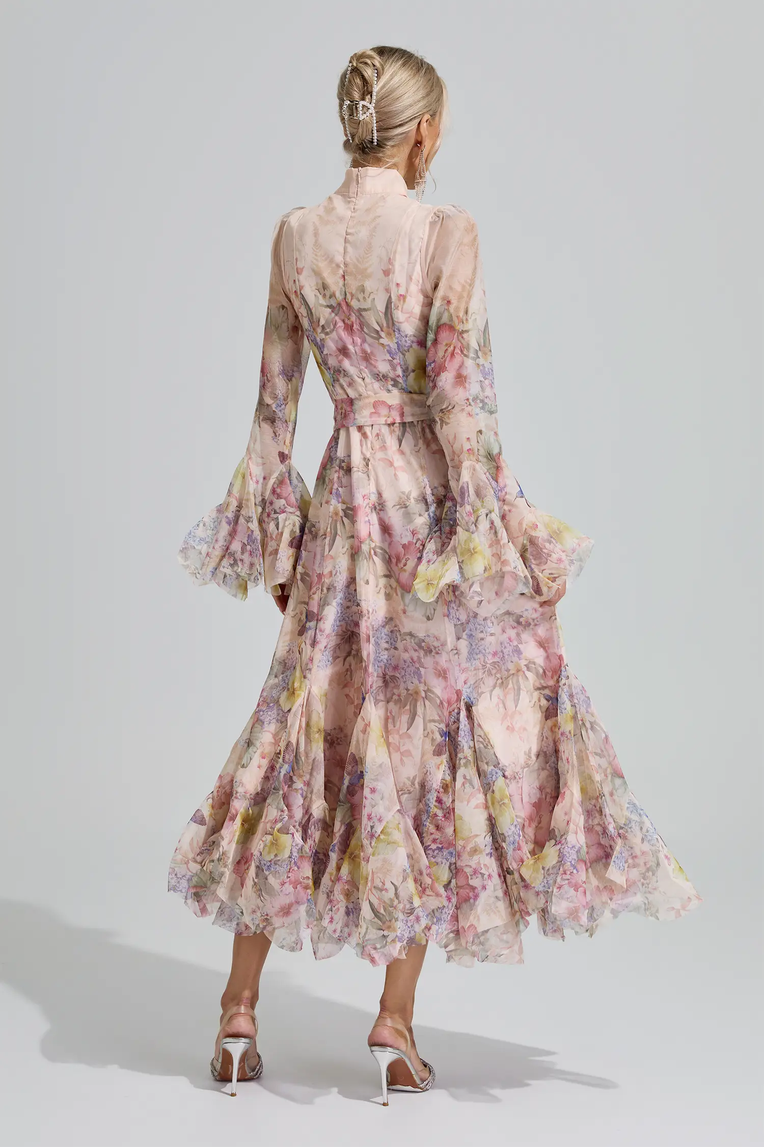 Ceres Apricot Floral Maxi Dress