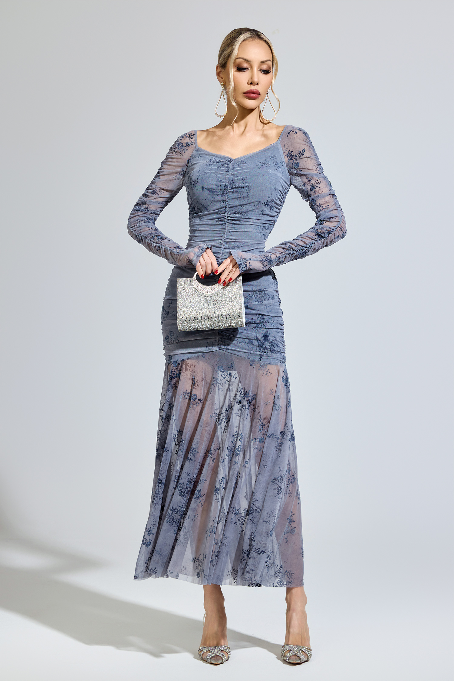 Cissi Gray Printed Maxi Dress