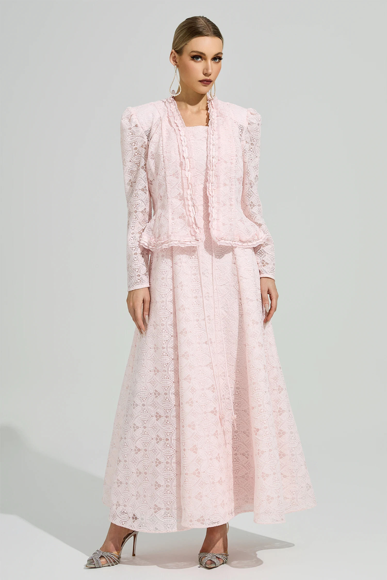 Claire Pink Lace Set