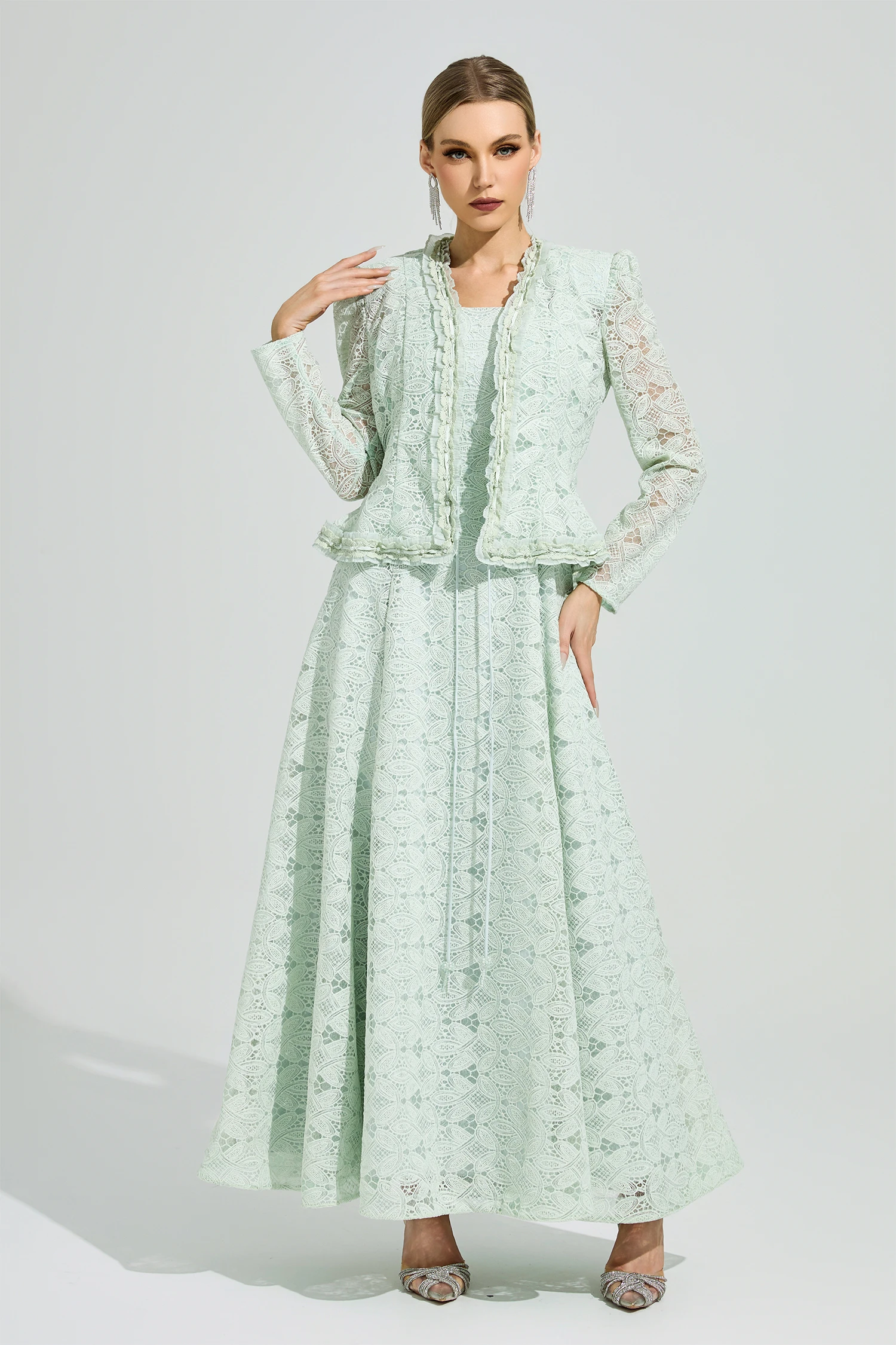 Claire Green Lace Set