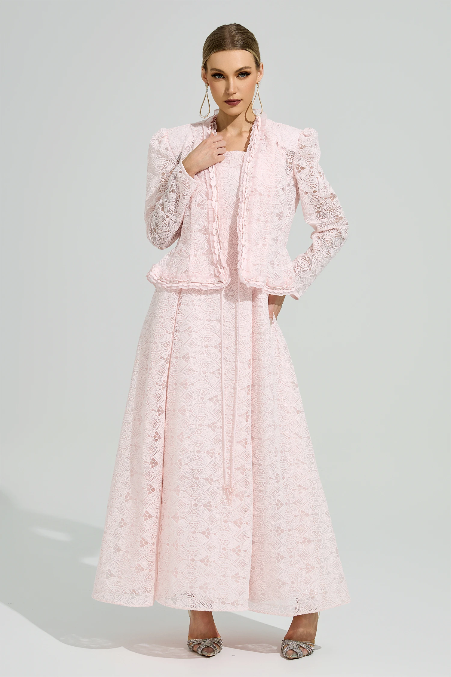 Claire Pink Lace Set