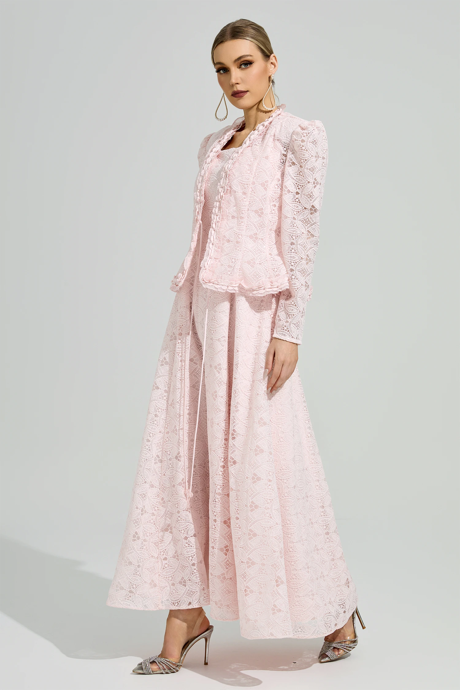 Claire Pink Lace Set