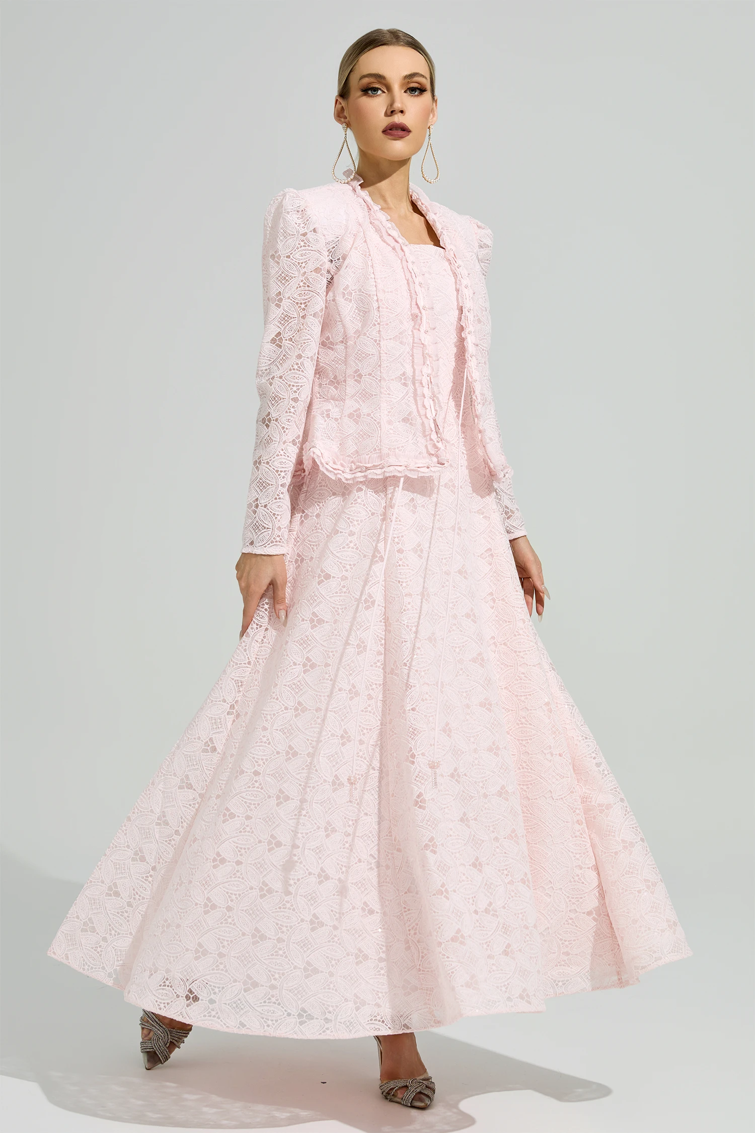 Claire Pink Lace Set