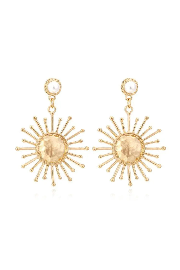 Clara Pearl Sun Earrings-CATCHALL