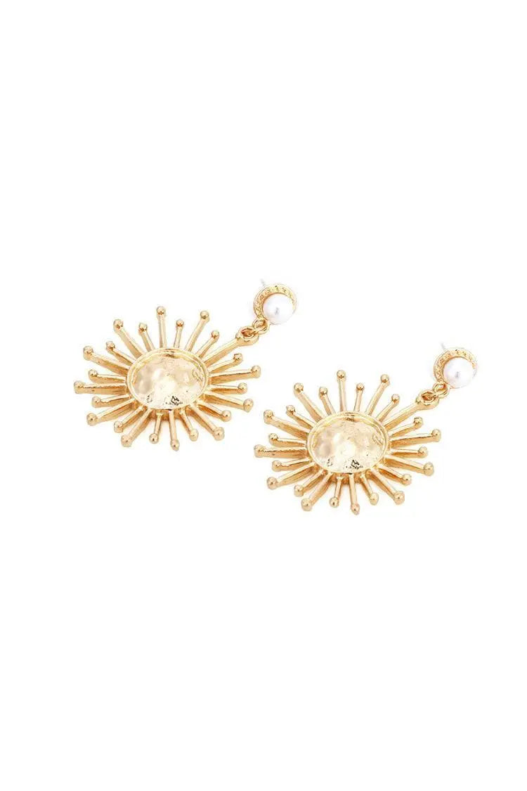 Clara Pearl Sun Earrings-CATCHALL