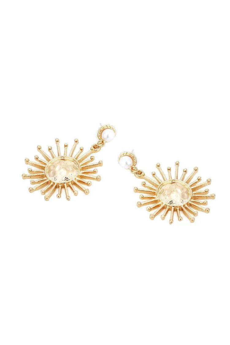 Clara Pearl Sun Earrings-CATCHALL