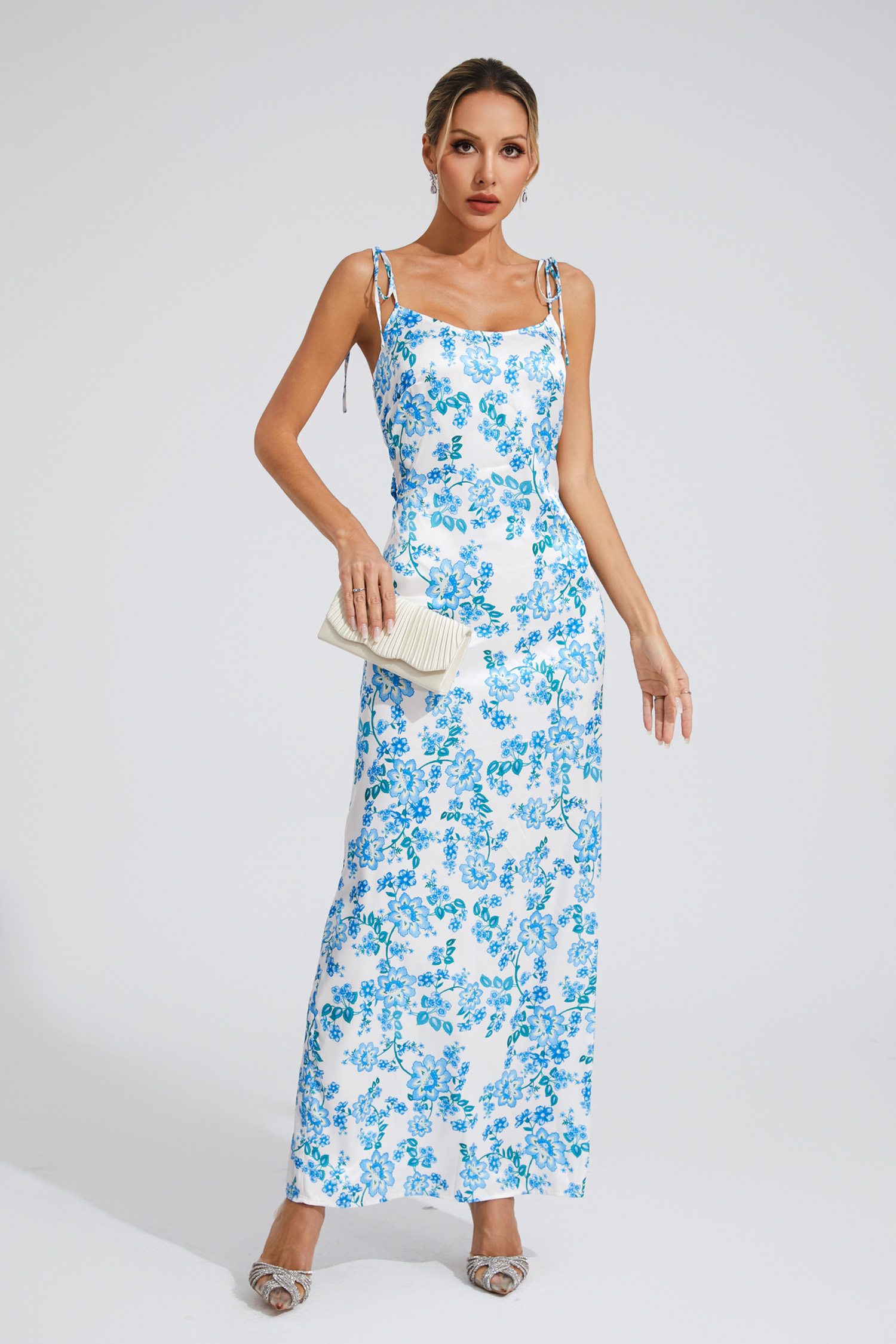 Clarence Blue Floral Slip Dress