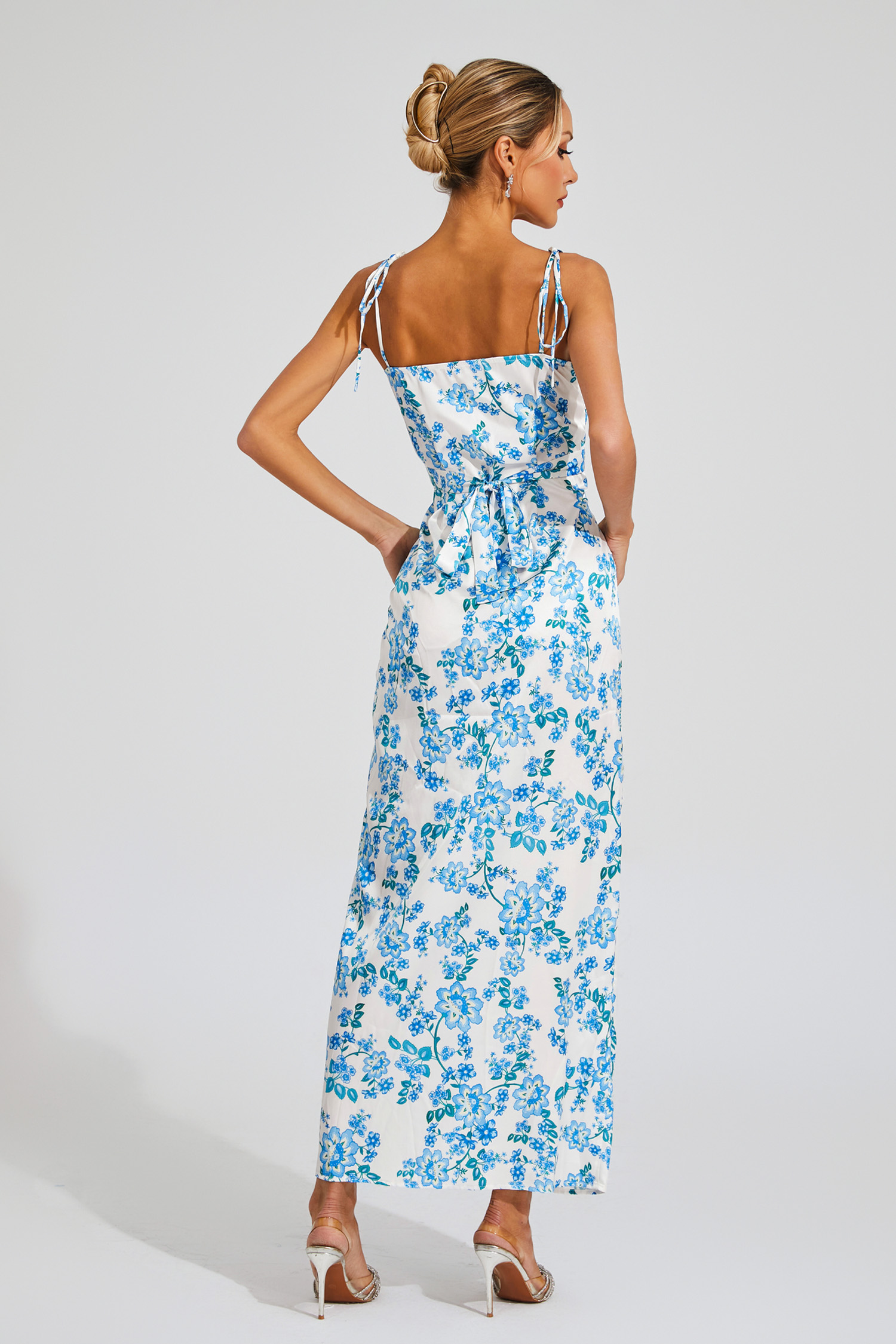 Clarence Blue Floral Slip Dress