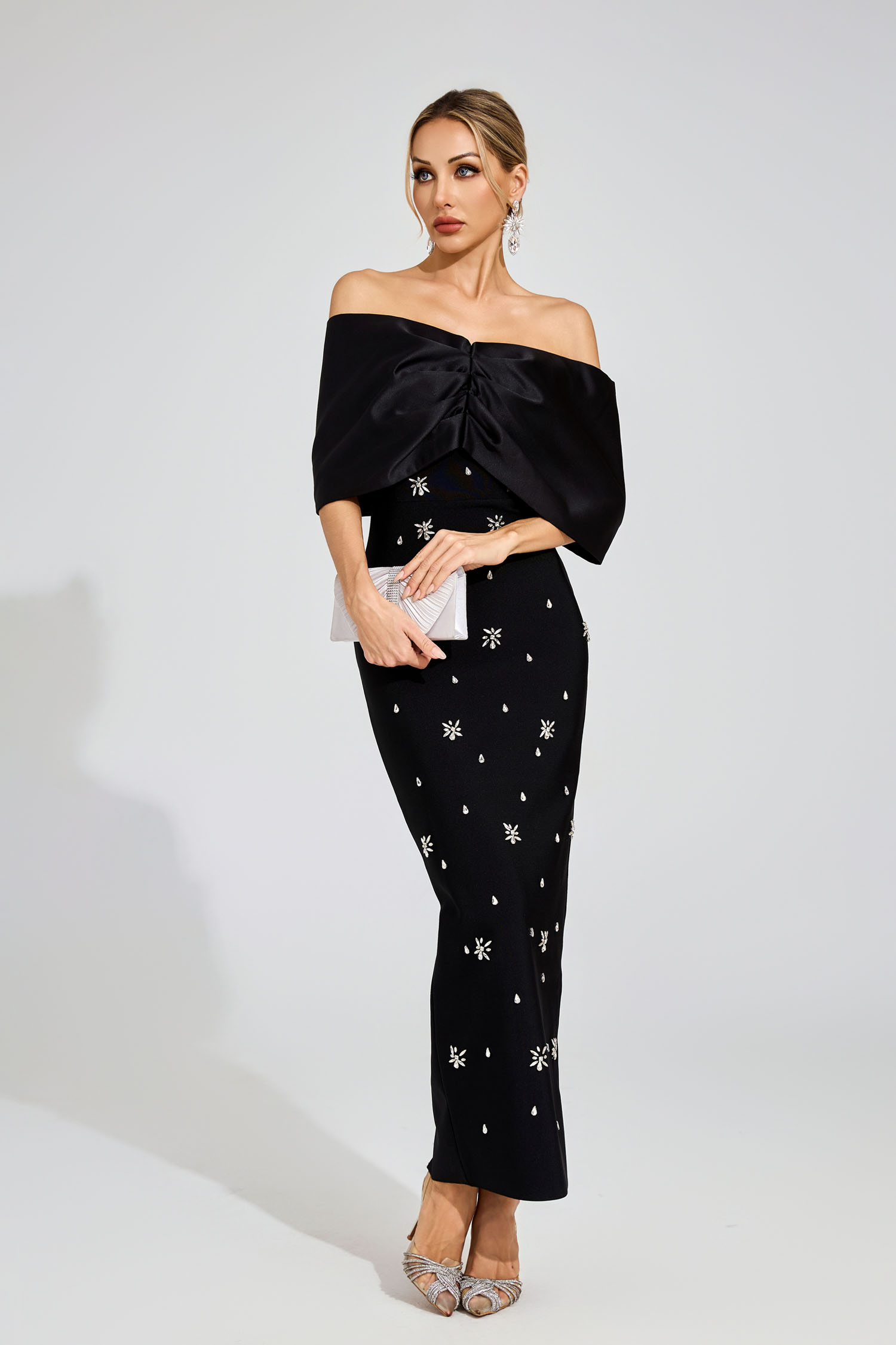 Claude Black Diamond Bandage Dress