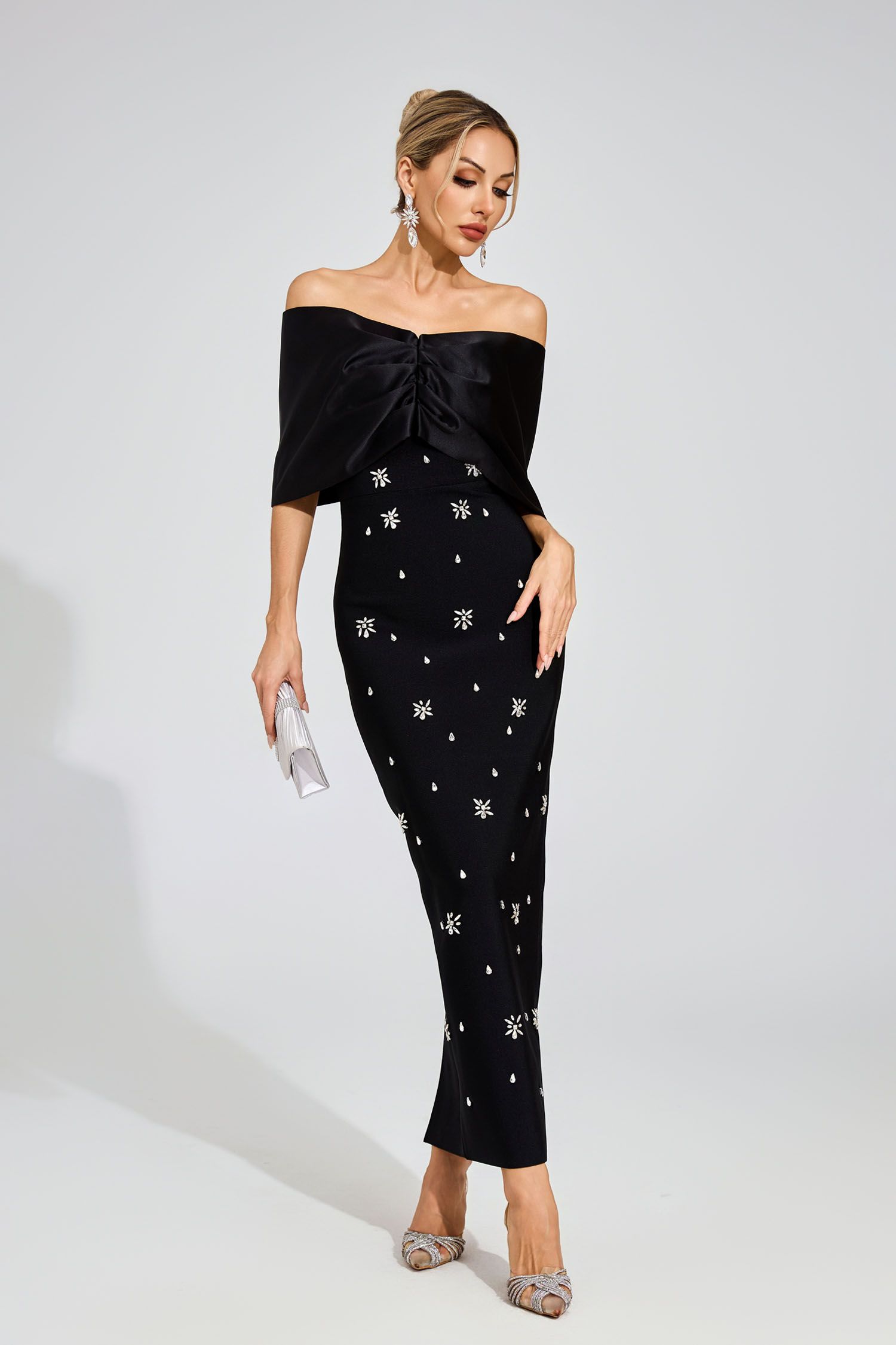 Claude Black Diamond Bandage Dress