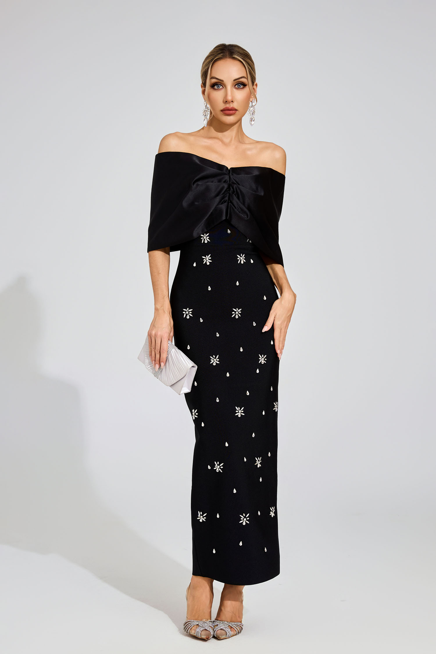 Claude Black Diamond Bandage Dress