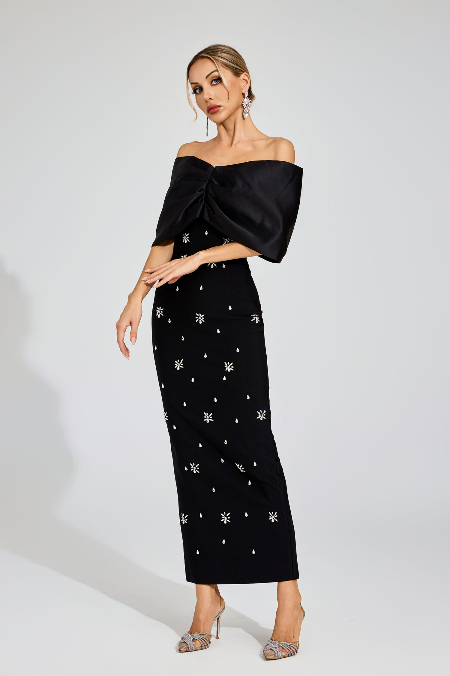 Claude Black Diamond Bandage Dress
